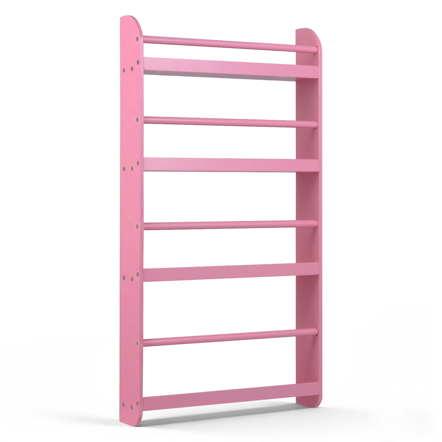 LJG 4-Tier Bookshelf Organizer for Toys and Books with Basswood Crossbar