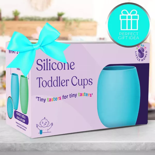 Sperric Silicone Mini Sippy Cups for Toddlers Baby Drinking Training Cup 4.5 Oz