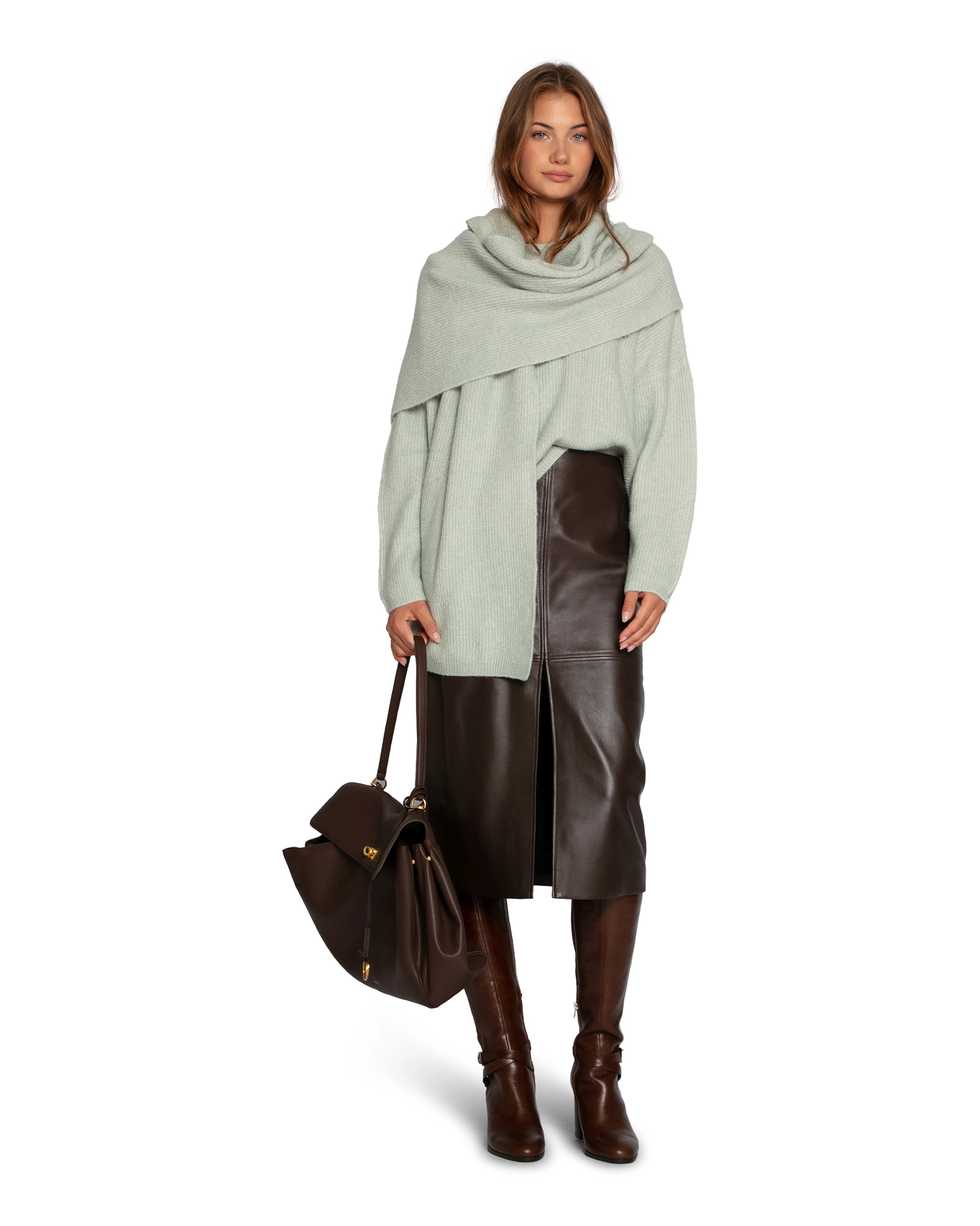 Belle & Bloom Understated Leather Pencil Skirt