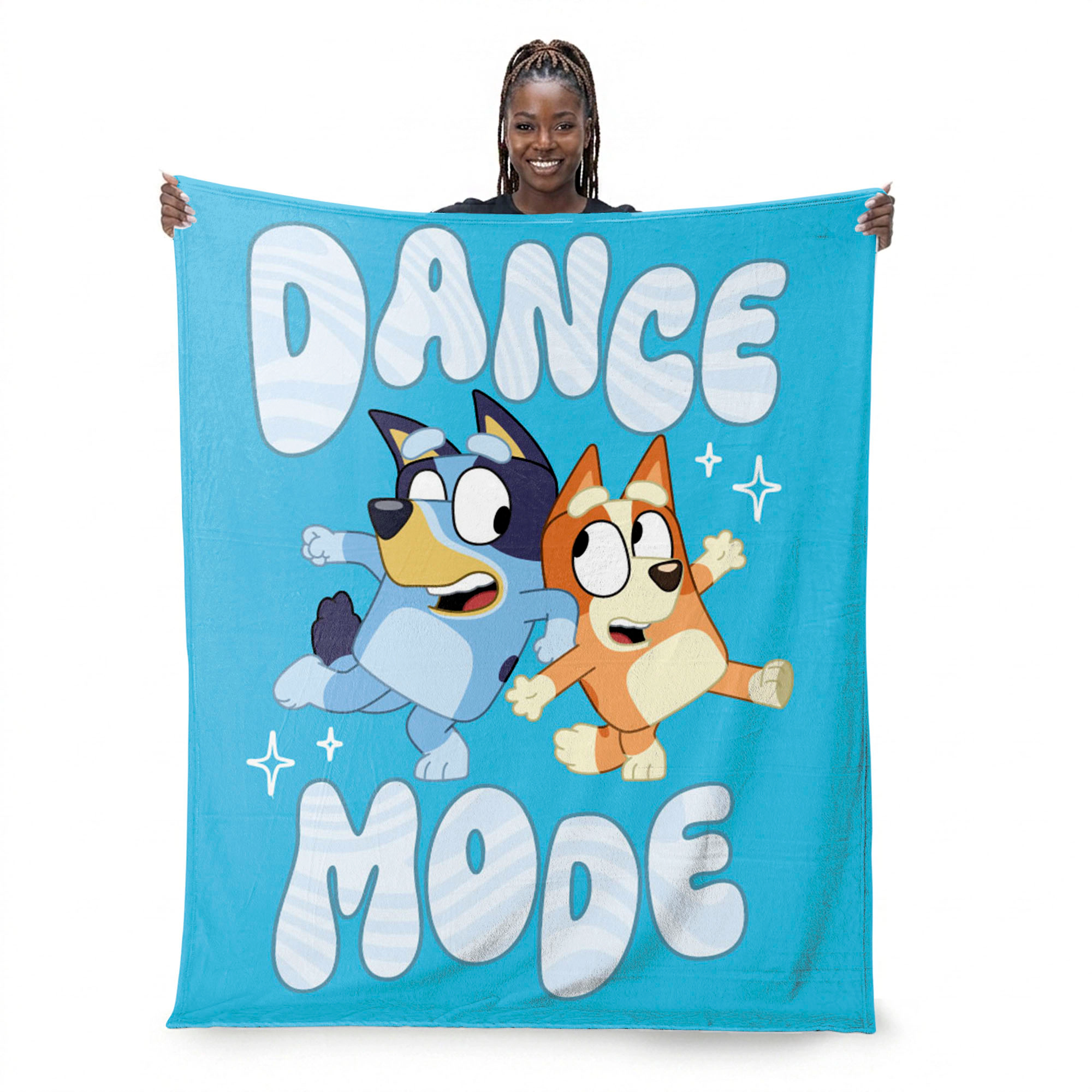Sweet Home Collection Kids Bluey "Dance Mode" Micro Raschel Throw Blanket 46"x60"