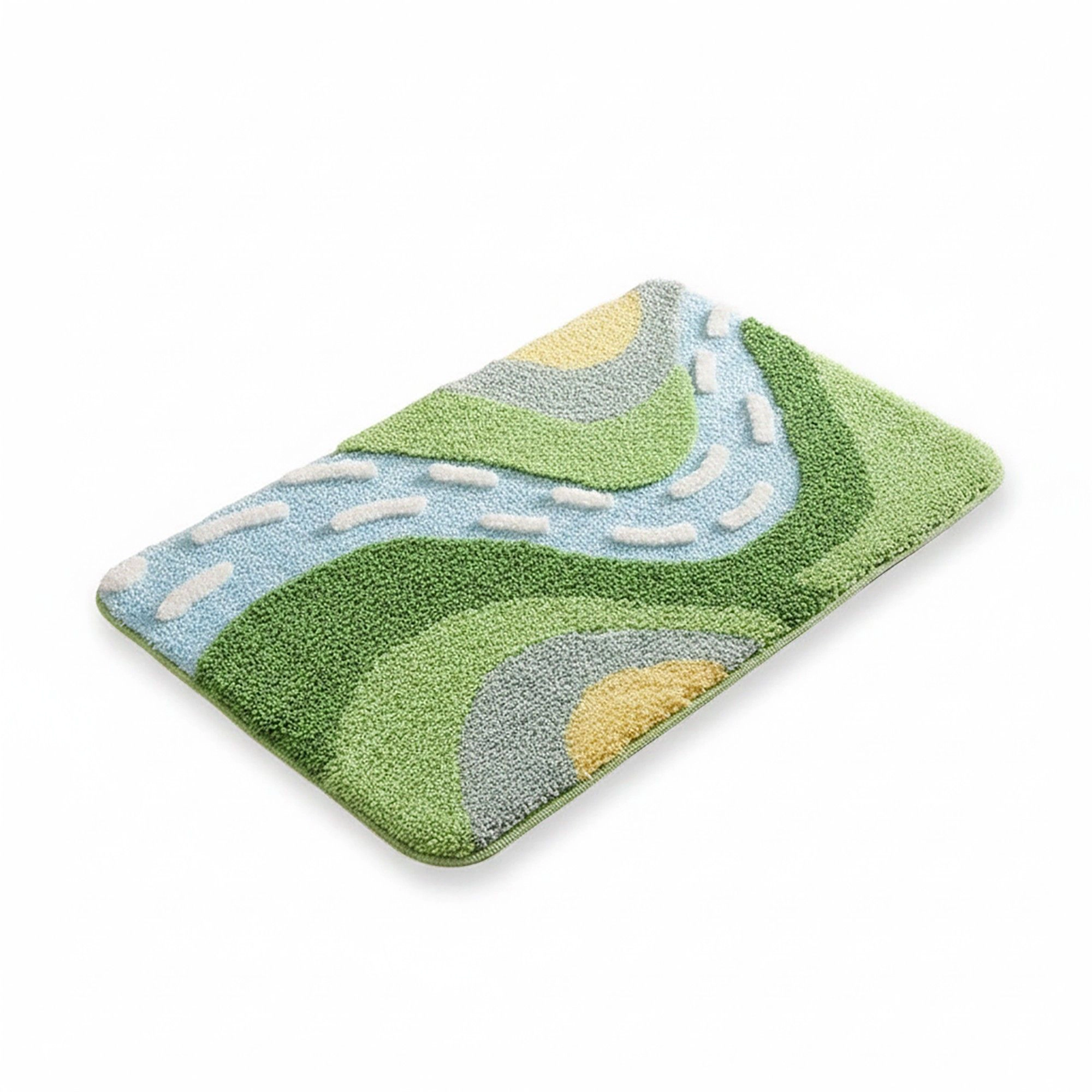 Alilang Unisex Tufted Floor Mat with Leaf Pattern Non Slip Backing Soft Plush Decorative Indoor Entryway Bathroom Rug