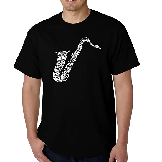 LA Pop Art Men's Word Art T-Shirt - Sax