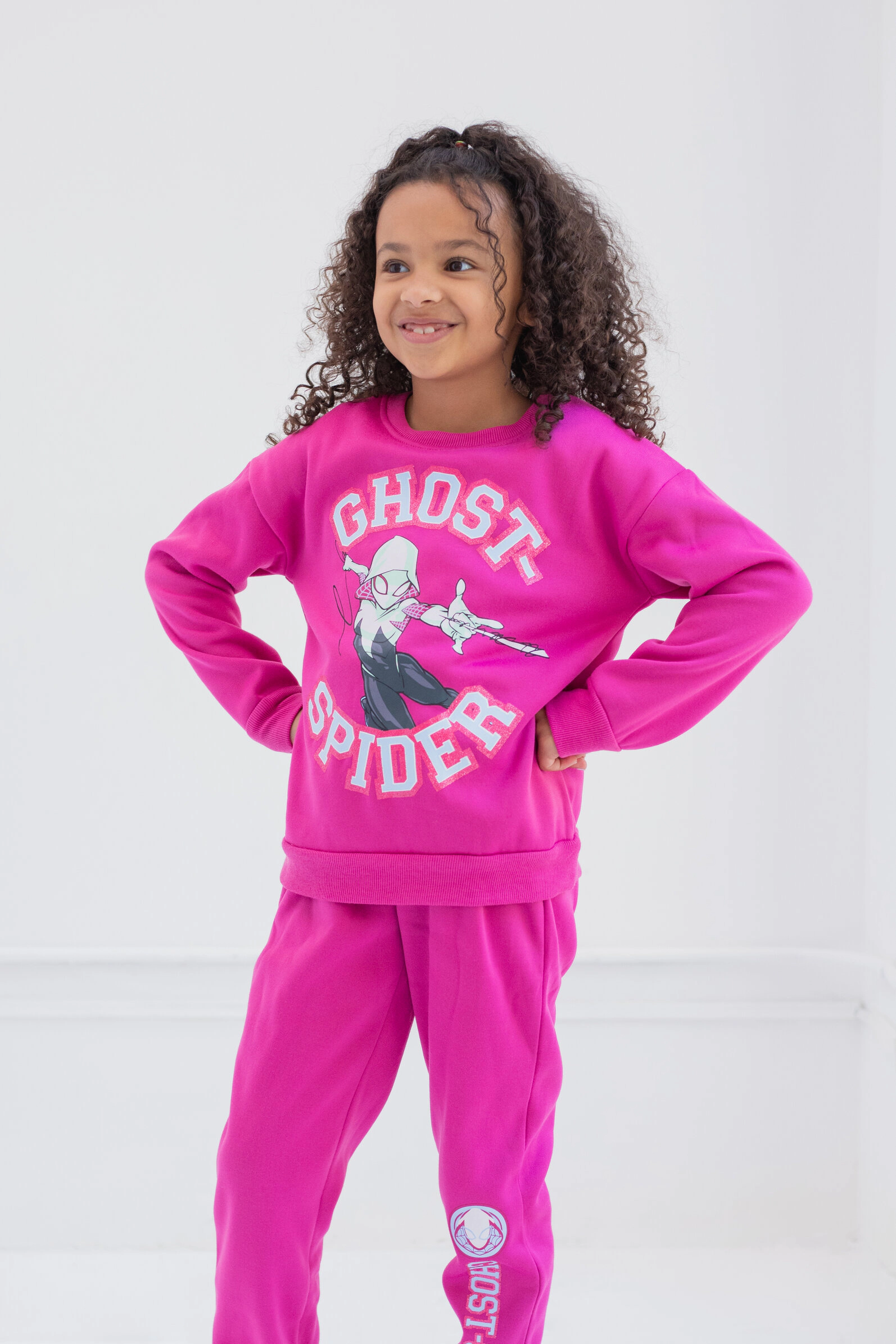 Marvel Spider-Verse Spider-Gwen Girls' 2-Piece Sweatshirt and Pants Set