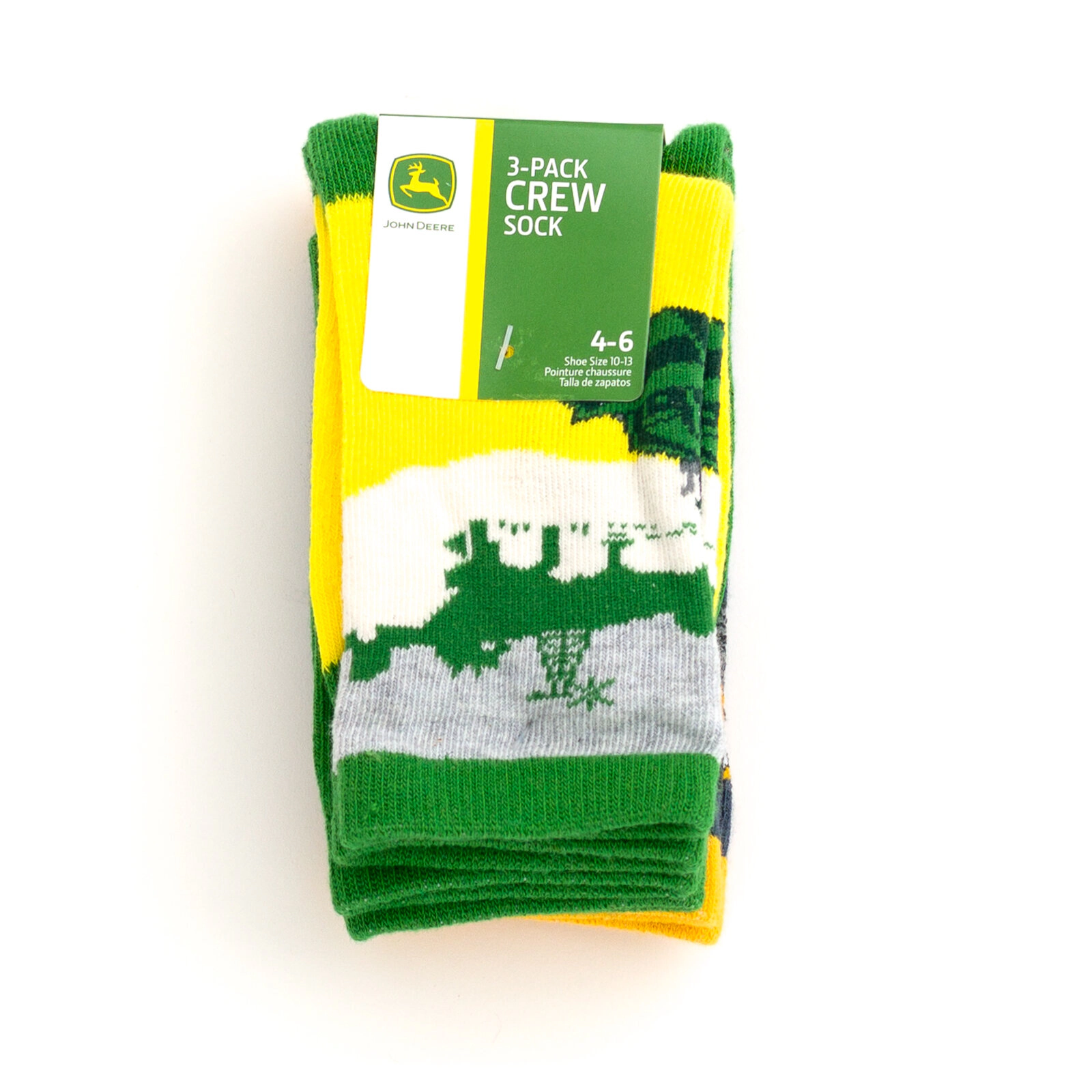 John Deere Non-Slip Grip Crew Socks Set