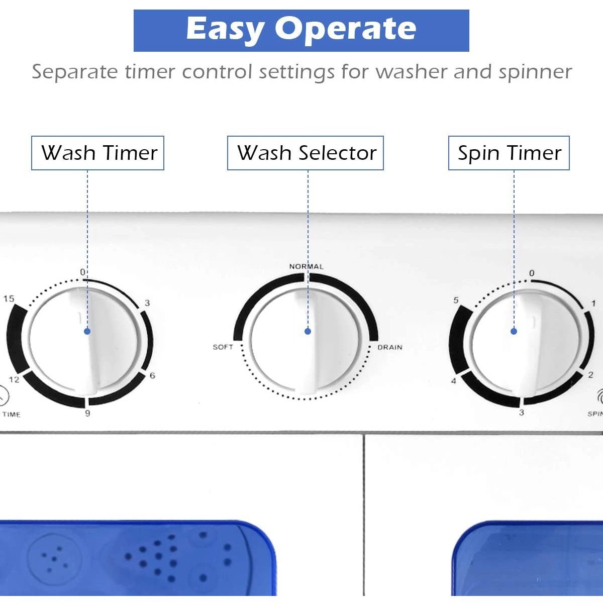 SlickBlue Unisex Compact Twin Tub Portable Washing Machine