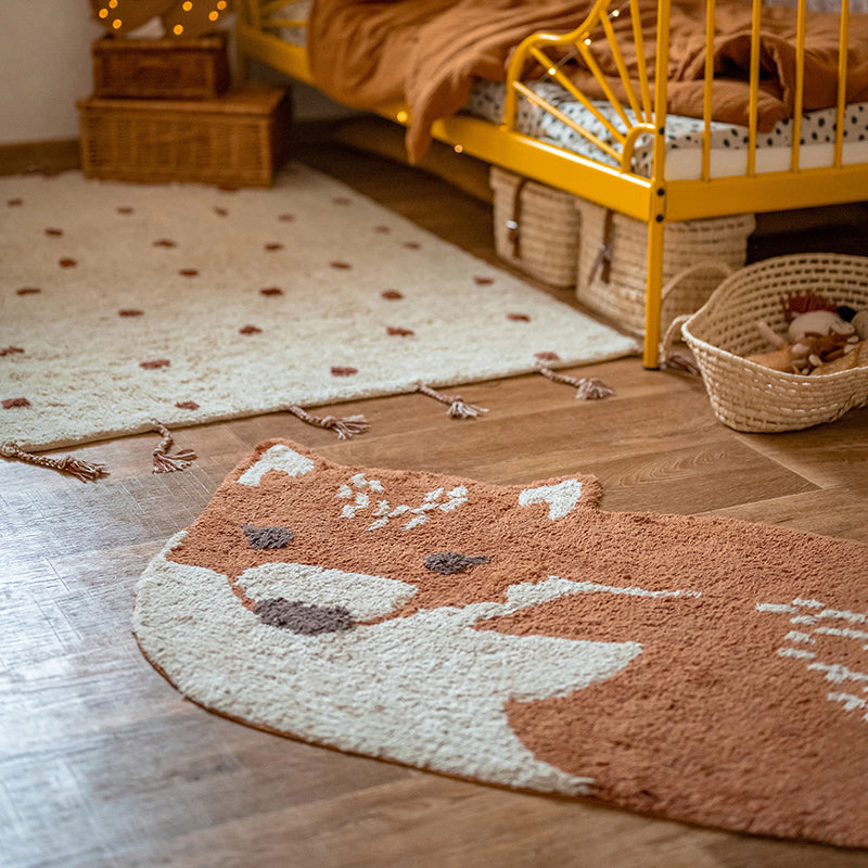 Nattiot Washable Cotton Kid'S Bedroom Rug - Little Wolf