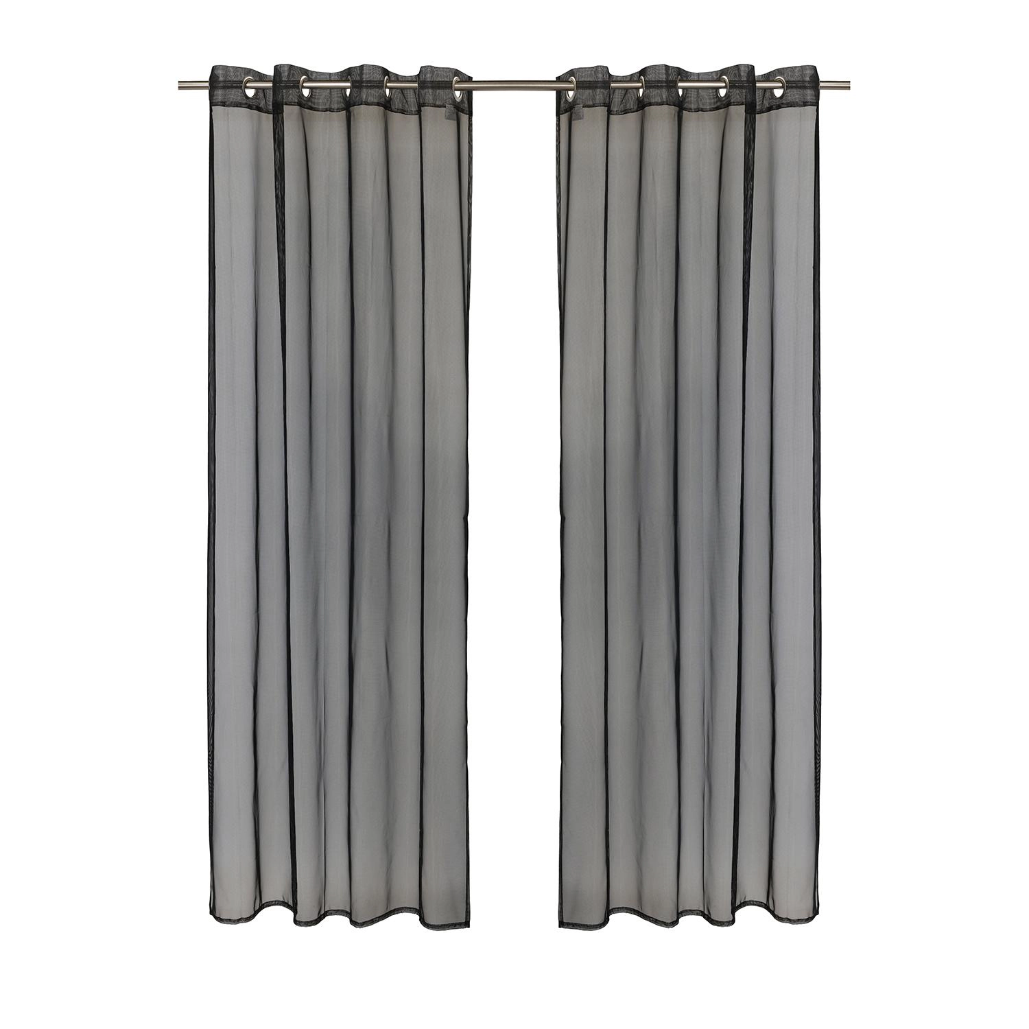 Outdoor Decor No Se'em Sheer Grommet Outdoor Curtain Panel for Outdoor 50" x 84" Black