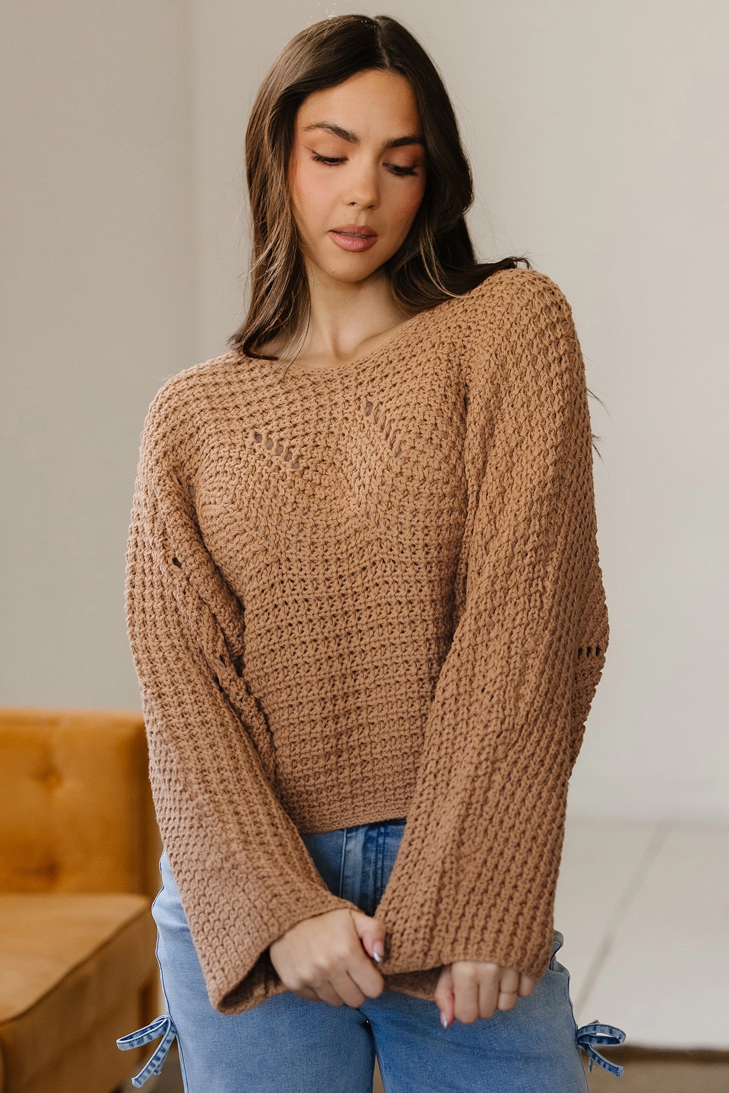Threaded Pear Women's Ivy Sleeve Loose Pullover Sweater