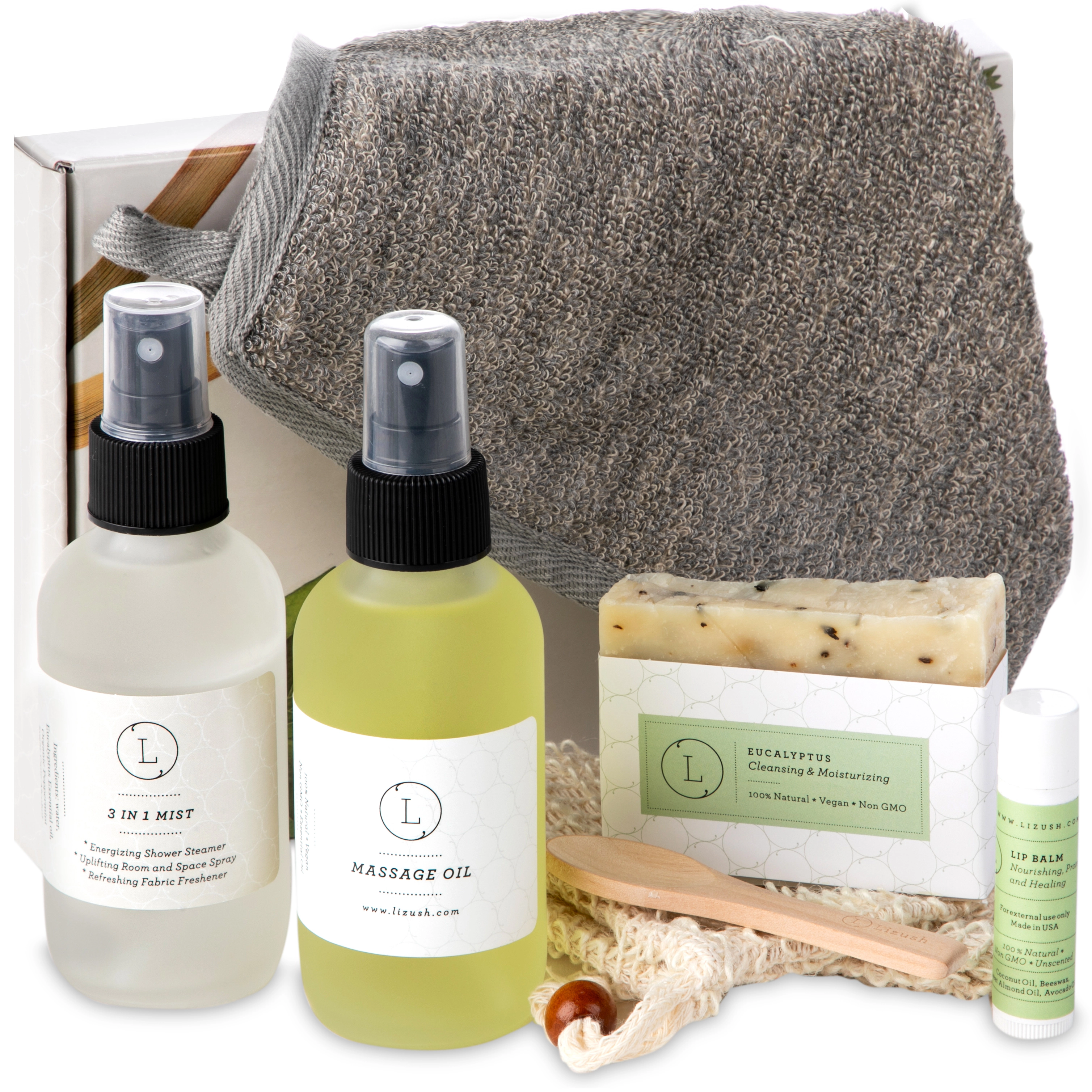 Lizush Eucalyptus Spa Gift Box - Couple Massage pamper box