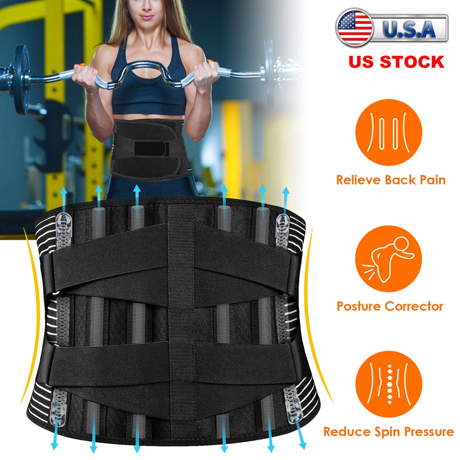 GBruno Adjustable Lumbar Support Brace