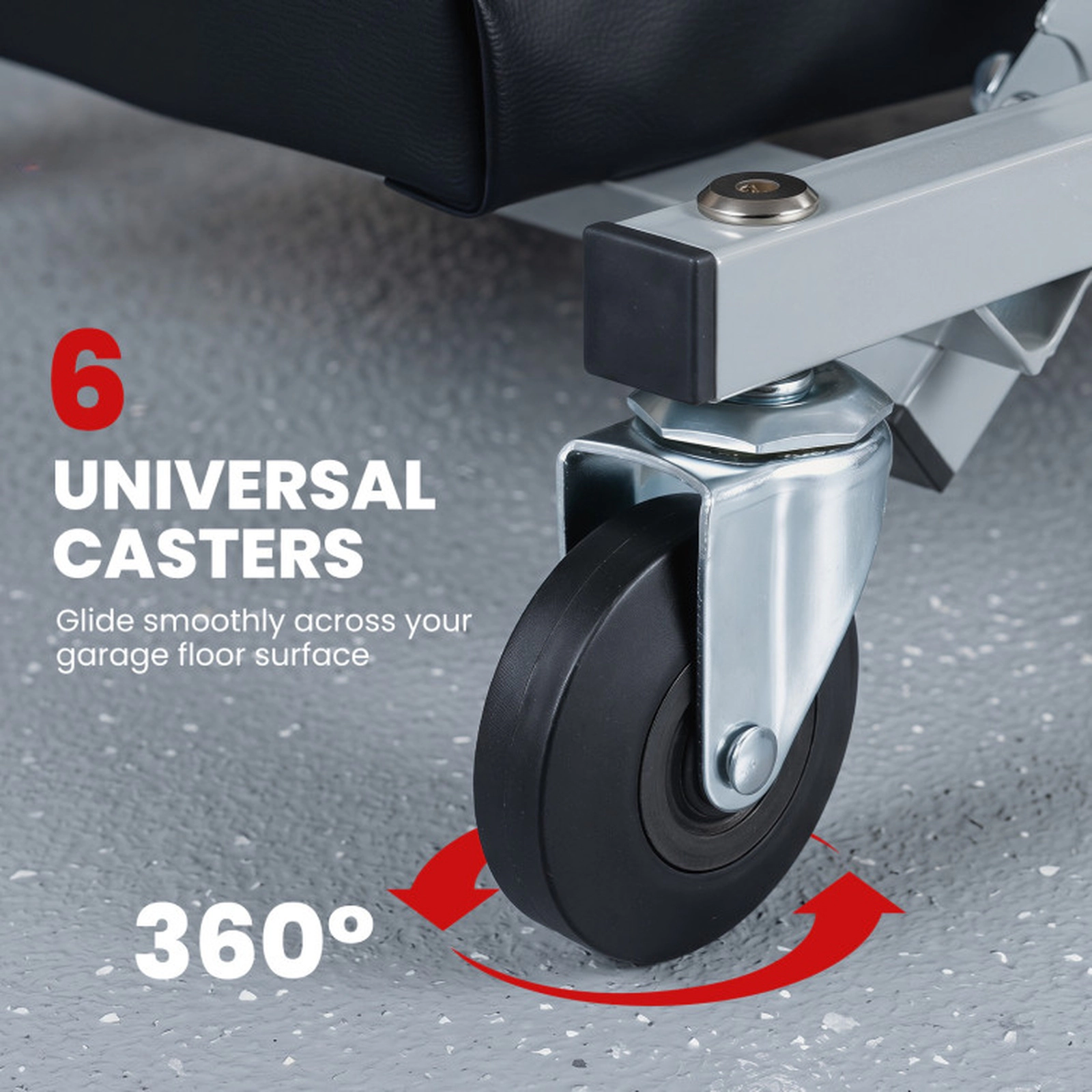 SUGIFT 2-in-1 Locking Pin Z-Seat Layered Padding Mechanic Creeper 36-in x 16-in x 5.5-in 265-lb Seat Capacity Black