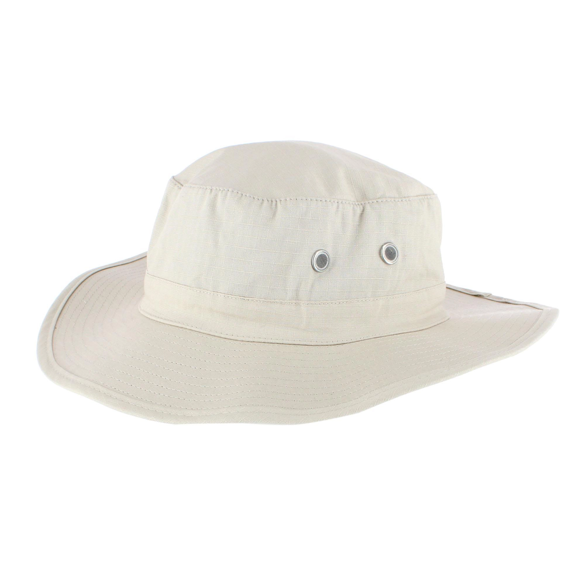 CTM Men's Cotton Safari Bucket Hat with Chin Cord