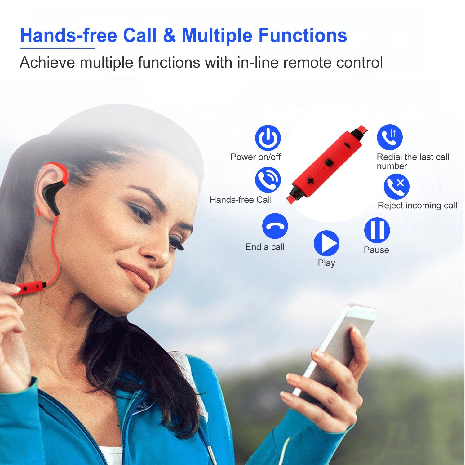 GBruno Wireless Sport In-Ear Headphones With Mic