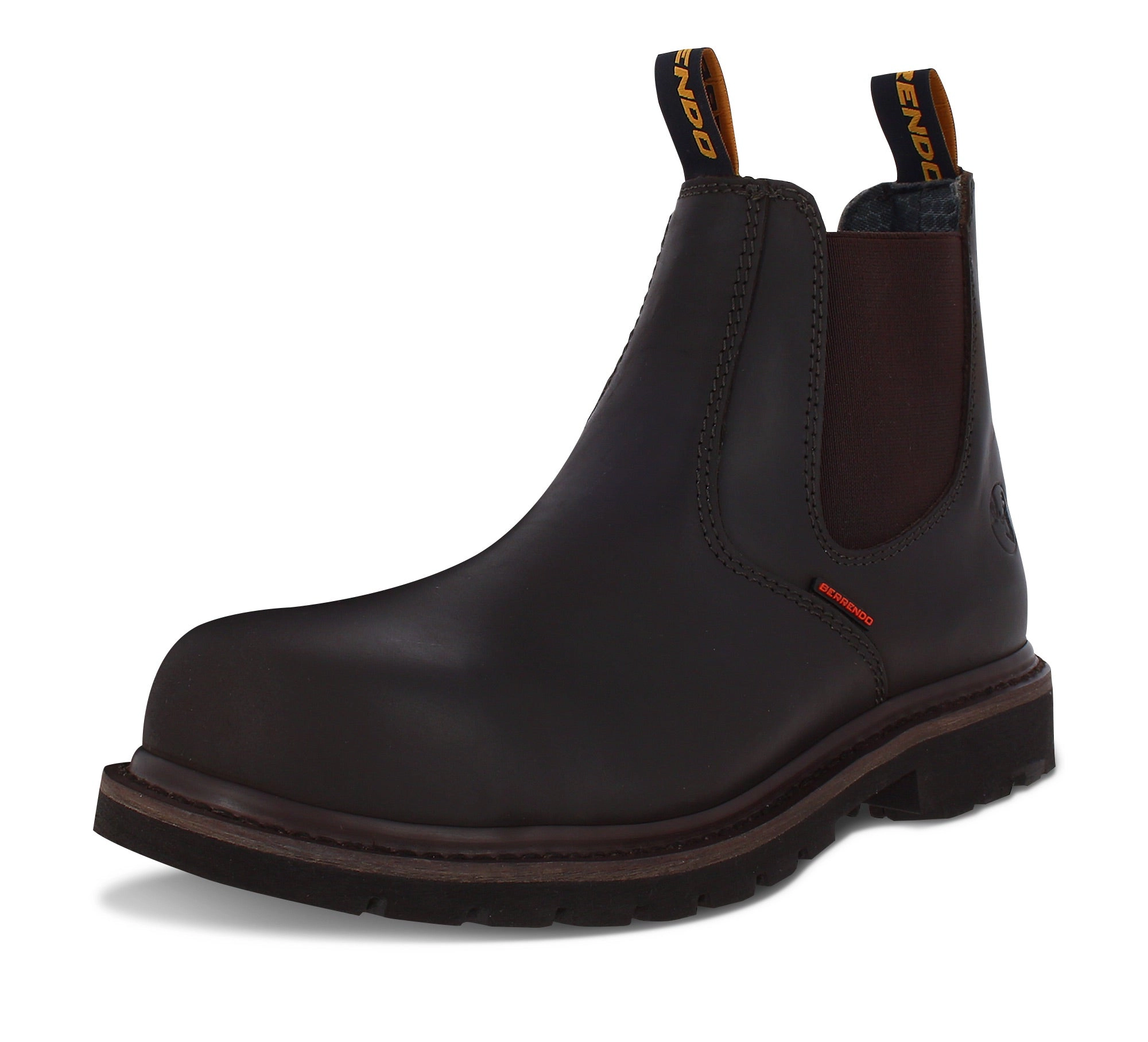 Berrendo 6" Pull-On Chelsea Steel Toe Work Boots for Men, ASTM F2413-18 EH, Oil & Slip Resistant