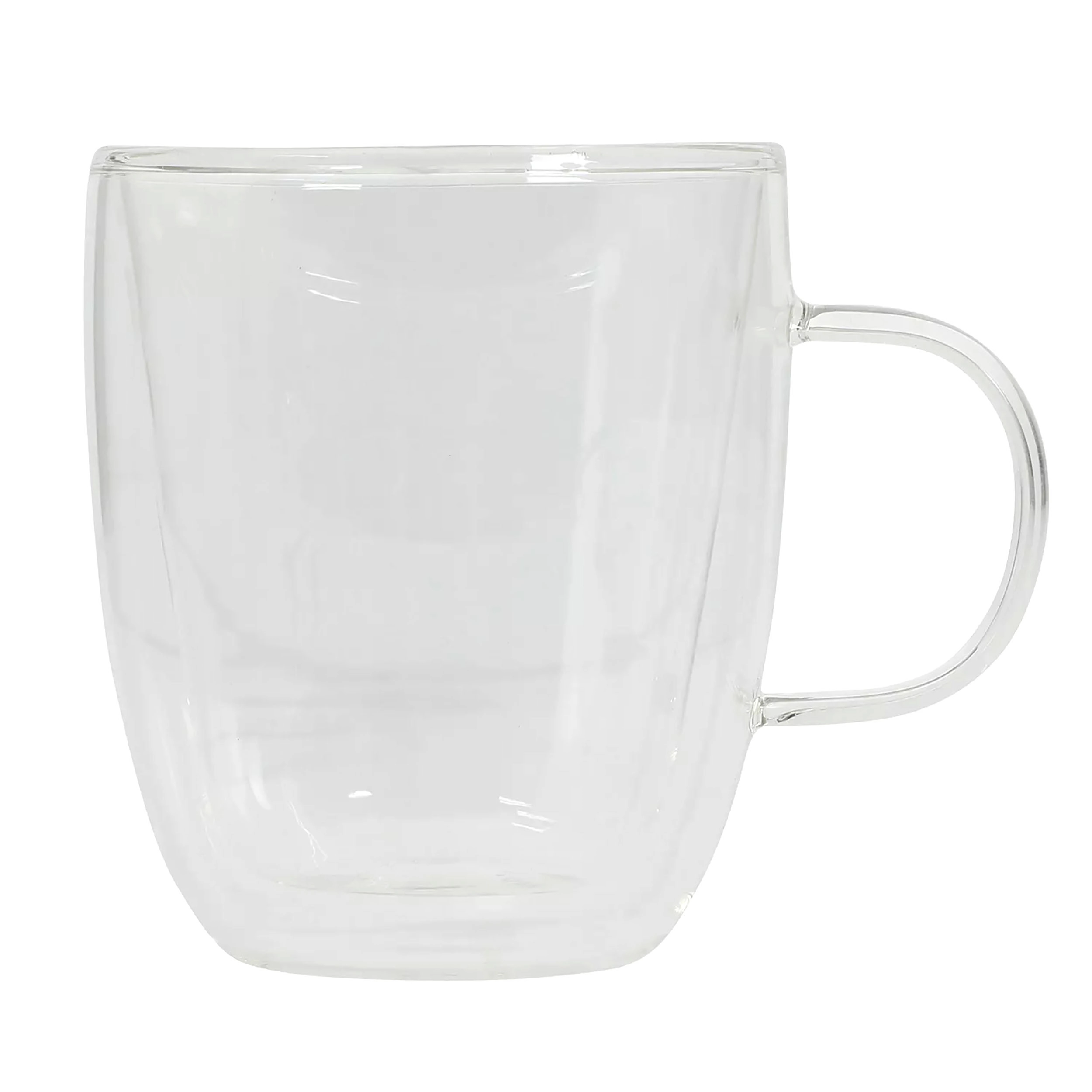 Mr. Coffee Retro Macchiato 2 Pack 16 Ounce Mug Set in Clear Double Wall Borosilicate Glass