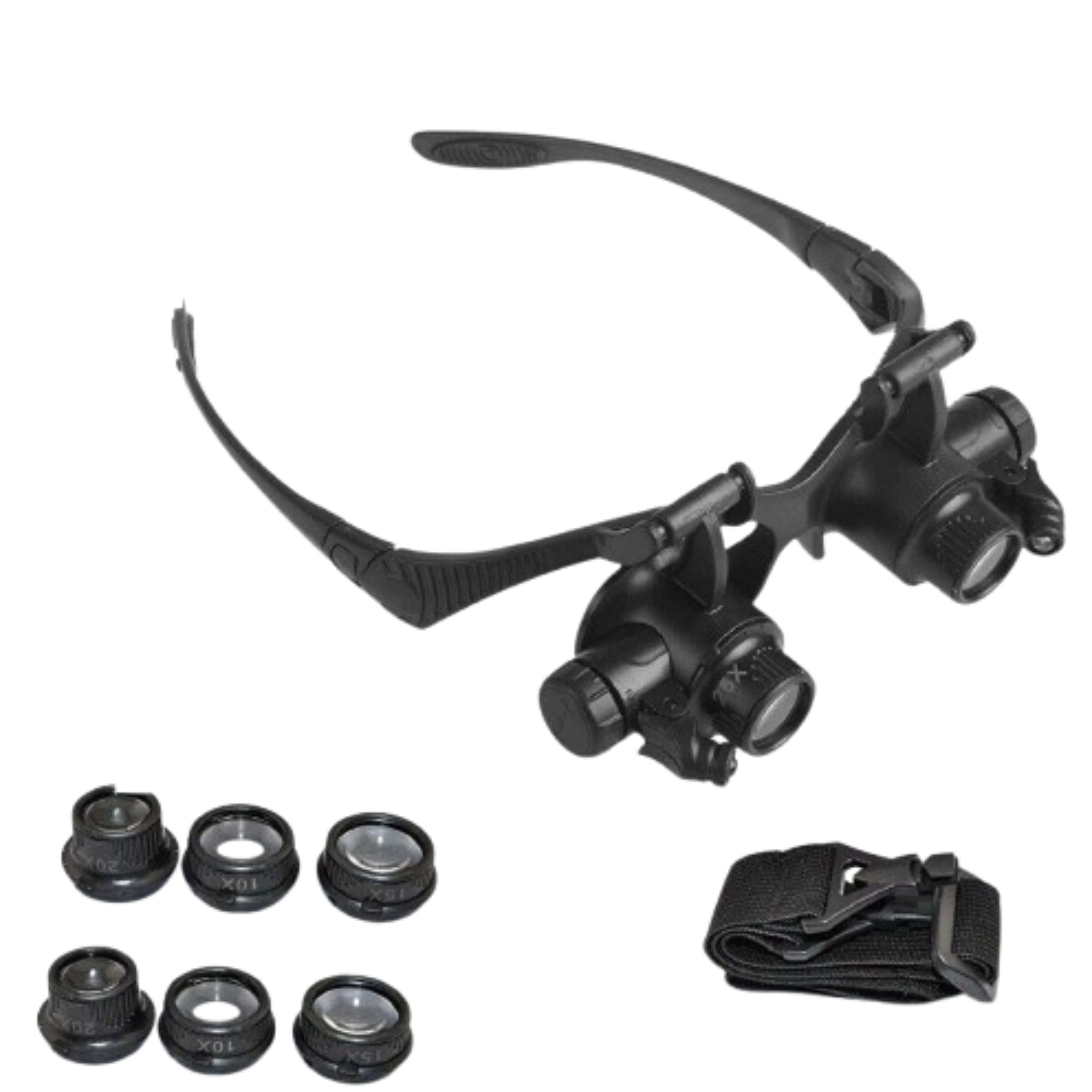 Home Collection LED Dual Eye Magnifier Glasses with 8 Interchangeable Lenses