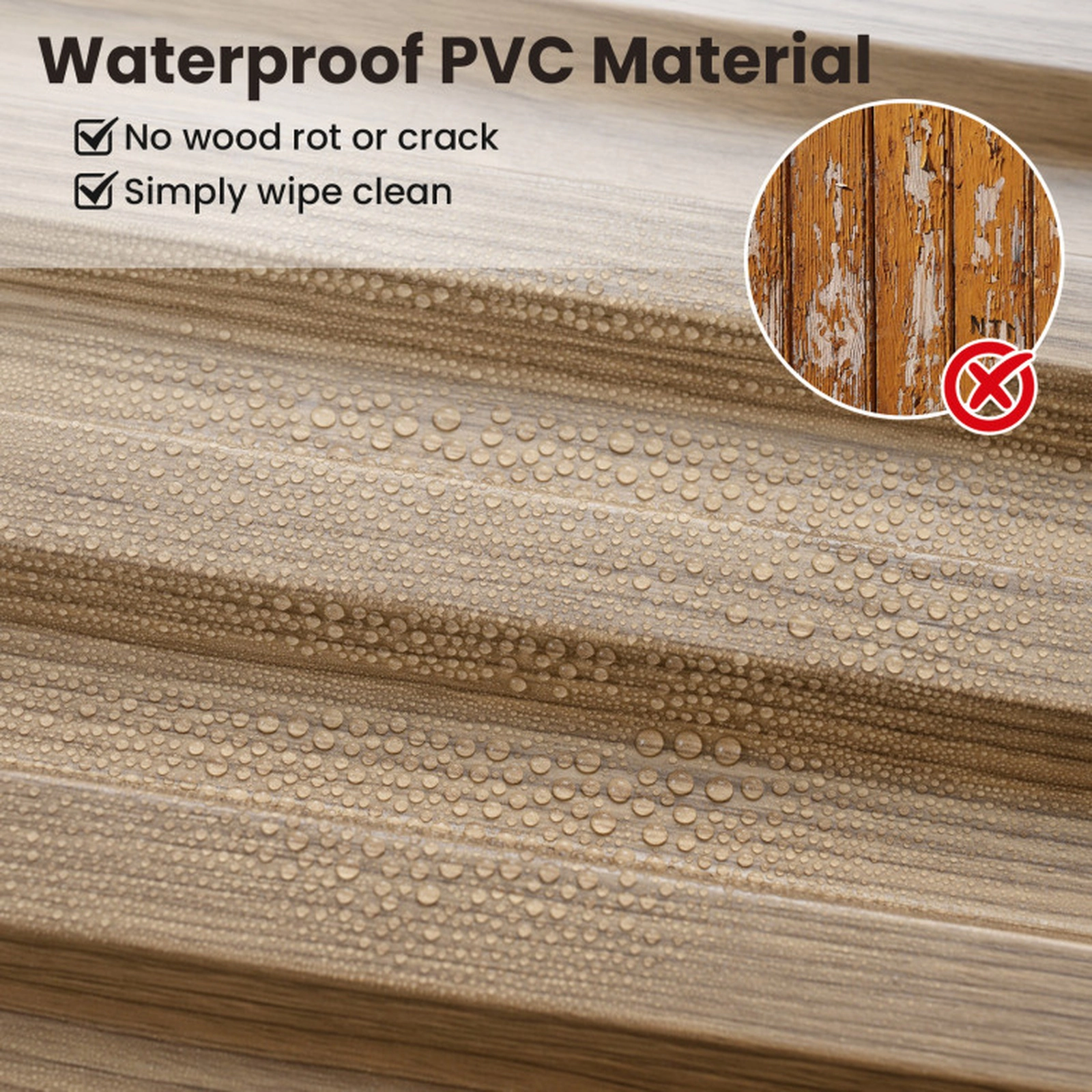 SUGIFT 12-Pack Walnut and Black 3D Fluted PVC Slat Wall Panels, 96 sq. ft.