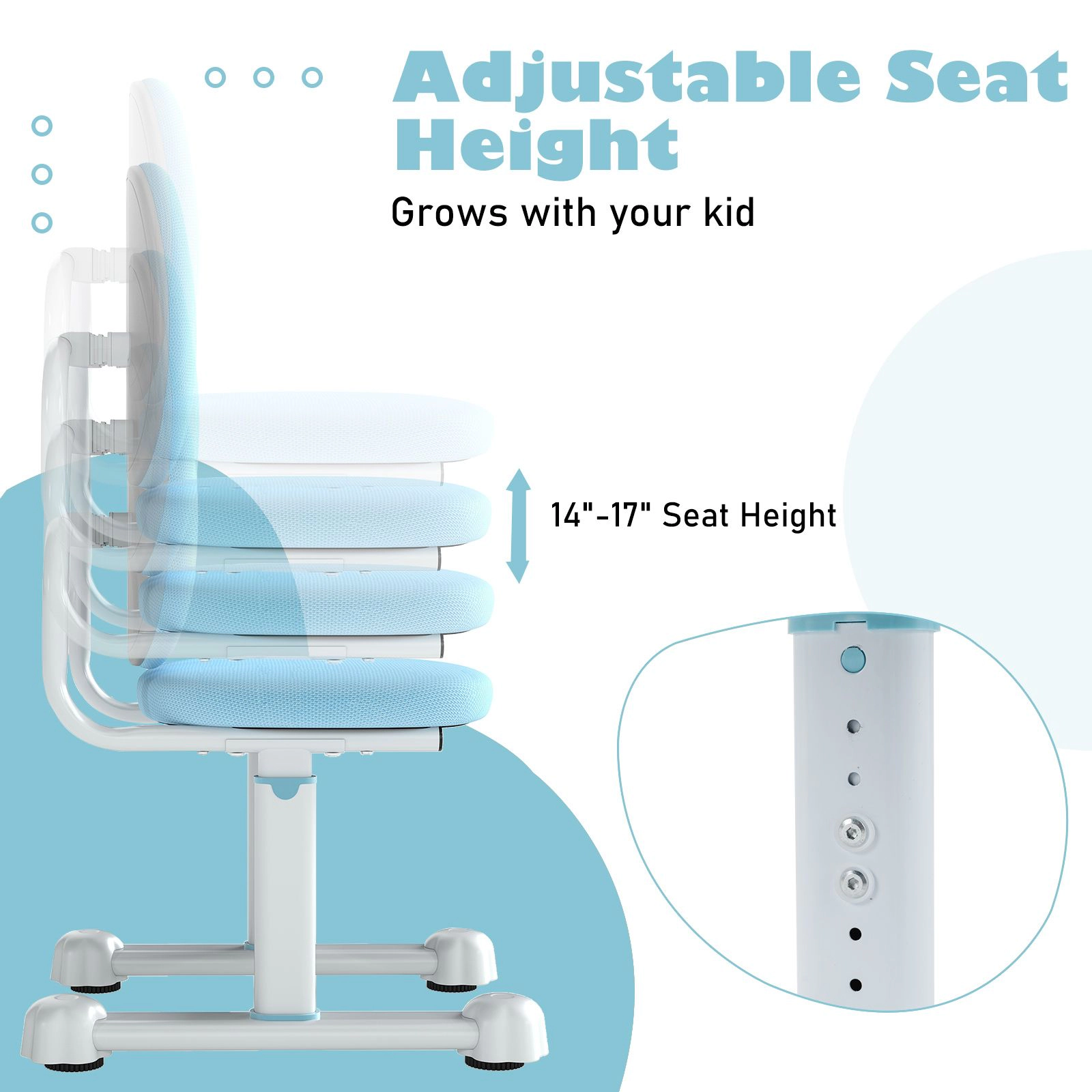 SlickBlue Adjustable Kids Desk Chair Ergonomic Study