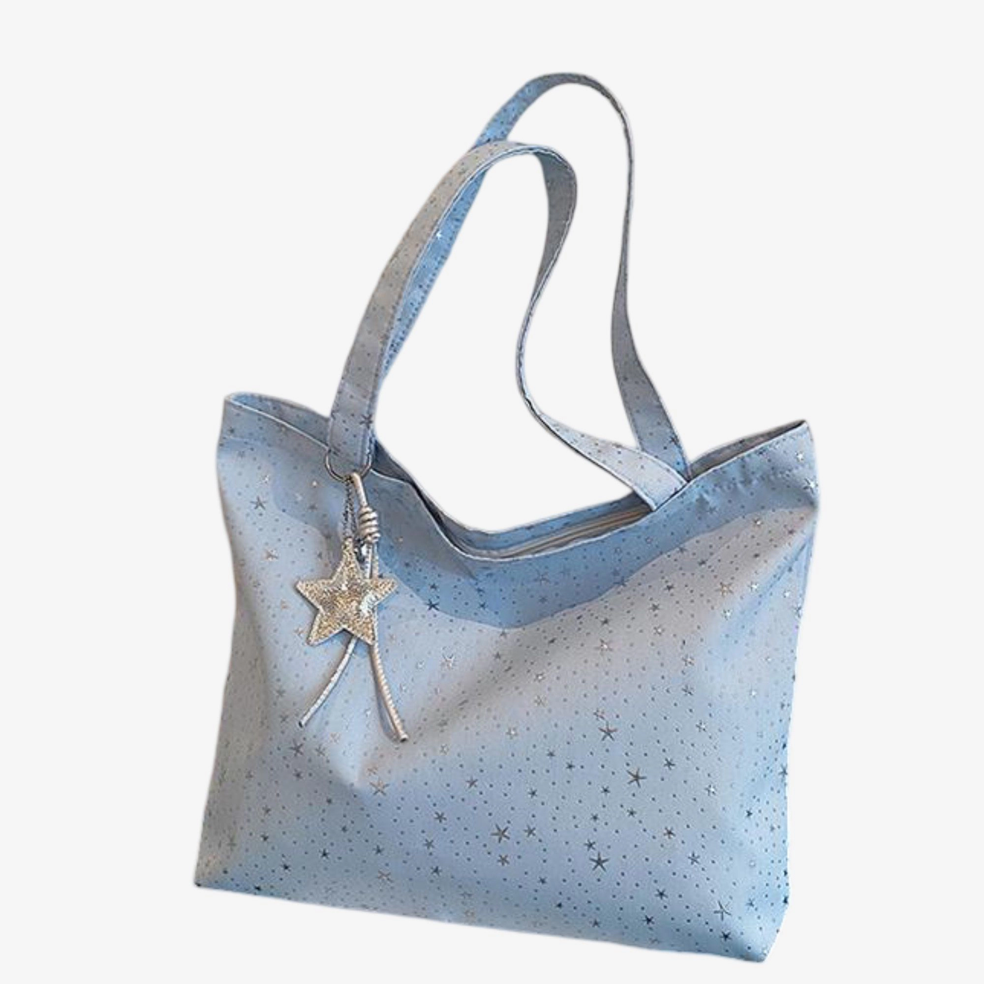 Alilang Women's Star Print Canvas Tote Bag Large Capacity Casual Shoulder