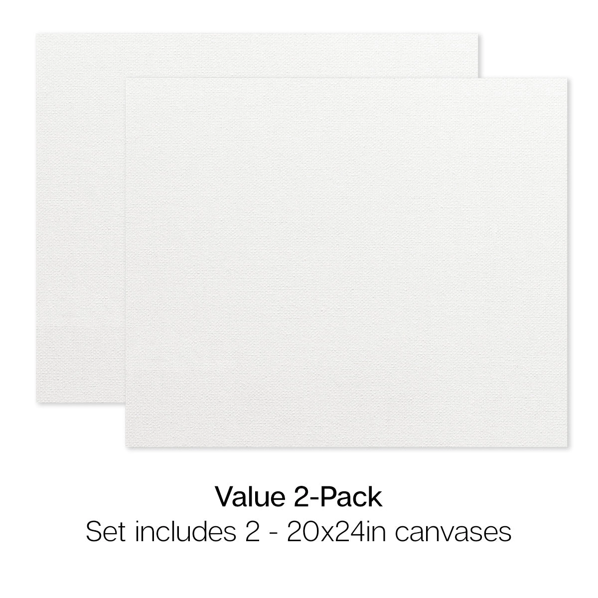 KINGART Stretched Canvas Set - 20" x 24" - 100% Cotton Primed (2 Pack)