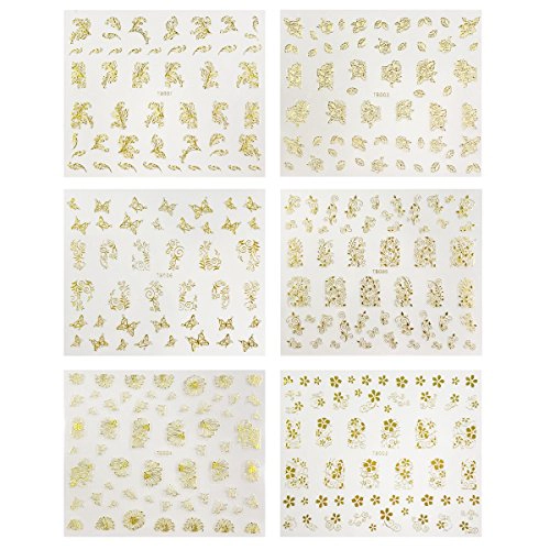 Wrapables Gold & Silver Foil Vines & Floral Nail Stickers
