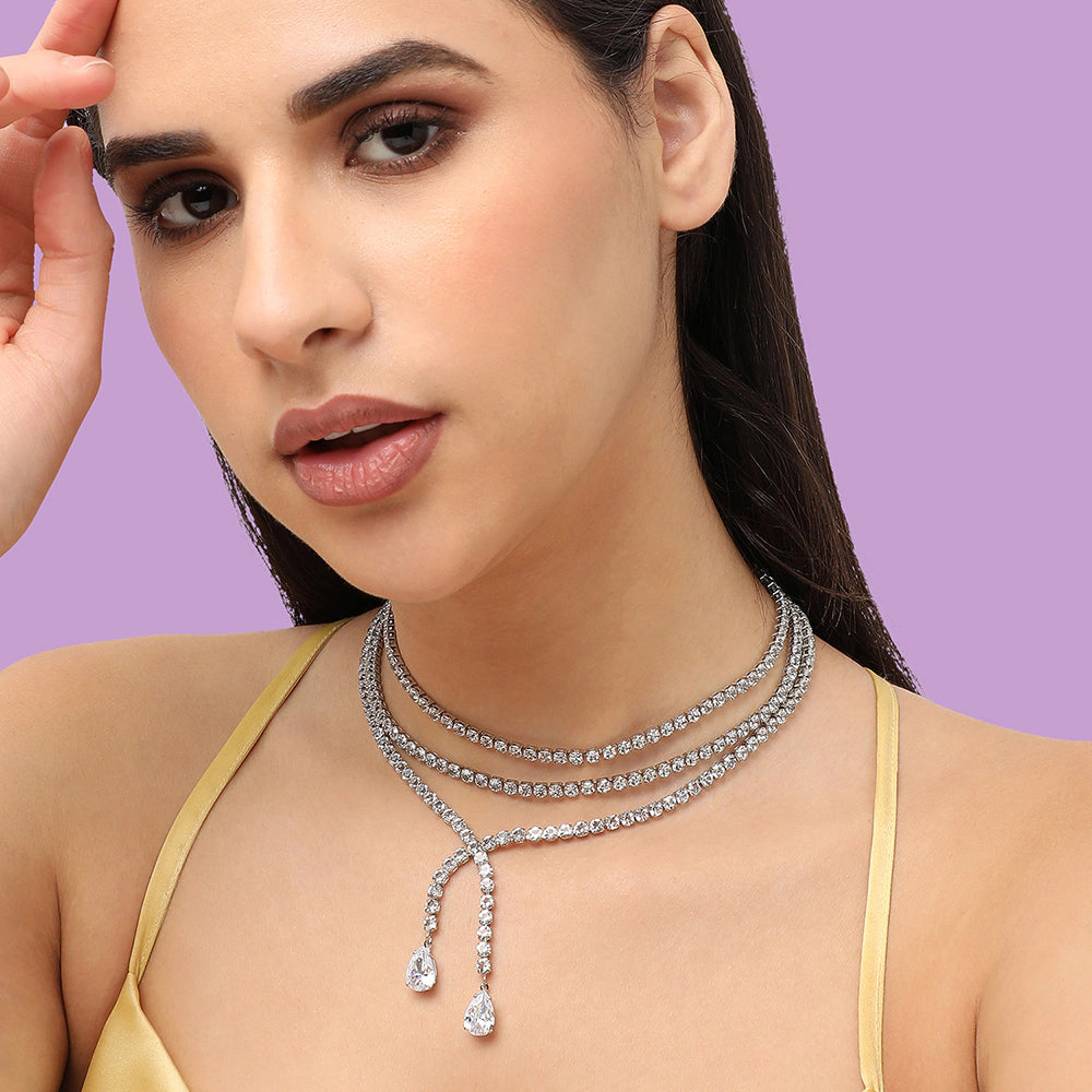SOHI Women's Bling Multi-Layer Necklace