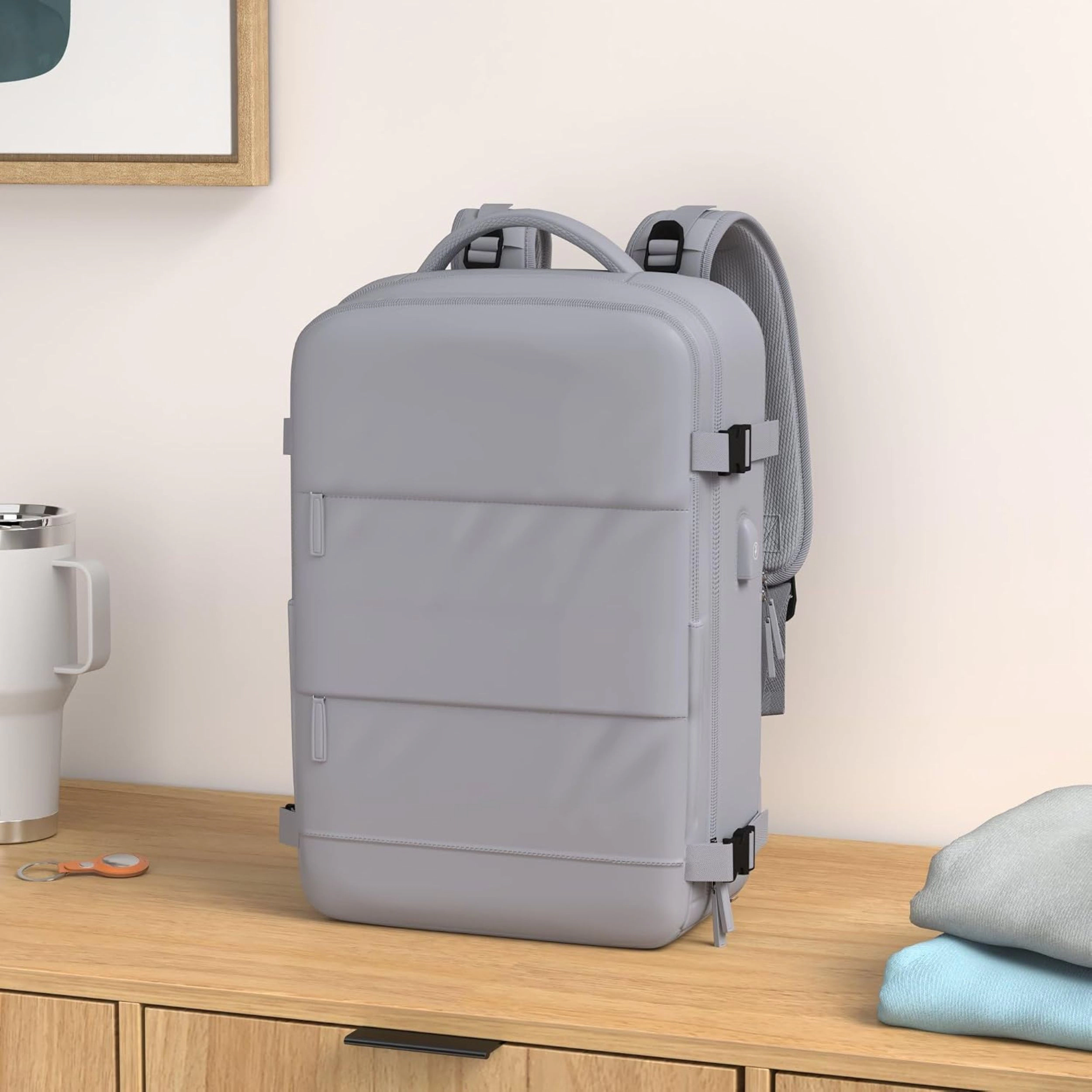 SS Design Travel Backpack for Women Men Airline Approved Waterproof Carry On Daypack