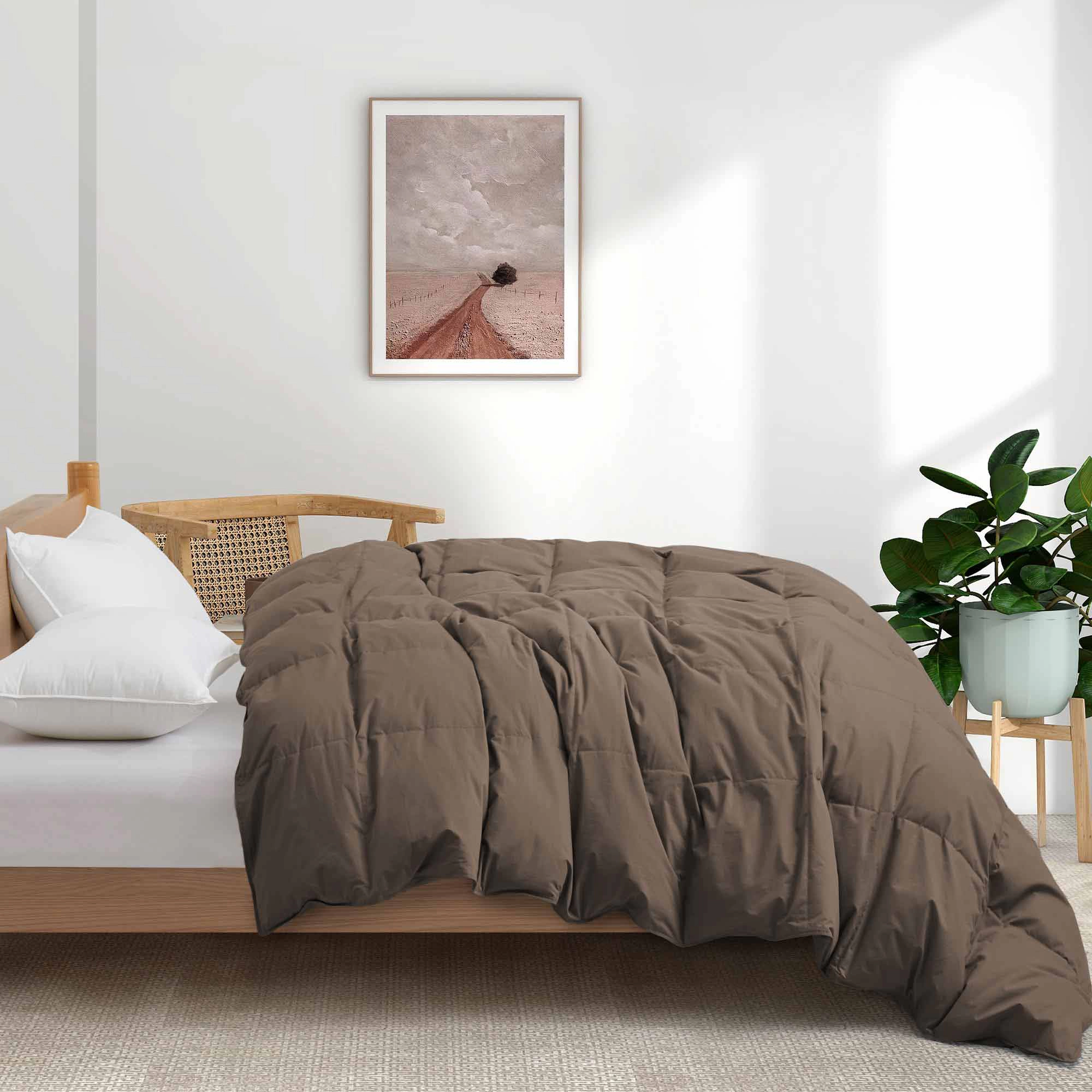 Puredwon Selected All Season Organic Cotton Goose Down Feather Fiber Comforter
