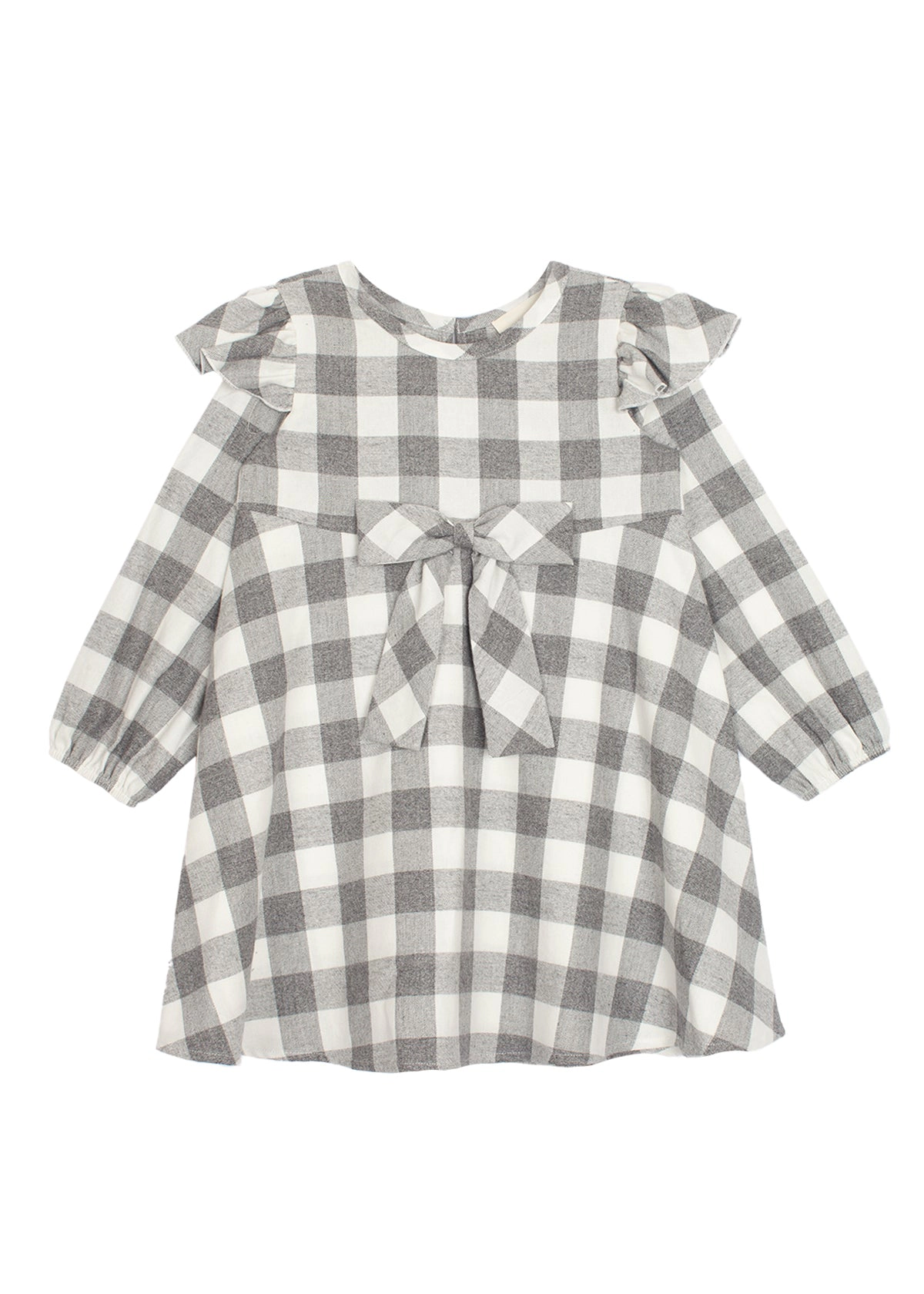 Isobella and Chloe Harper Ash Bow Flannel Dress