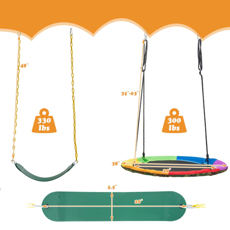 Hivvago 2-Pack Swing Set Swing Seat Replacement and Saucer Tree Swing (Without Stand)