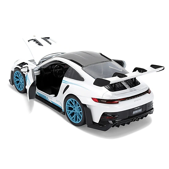 Jada Porsche 911 Gt3 Rs (992) #12 White With Blue Stripes And Carbon Top "Hyper-Spec" Series 1/24 Diecast