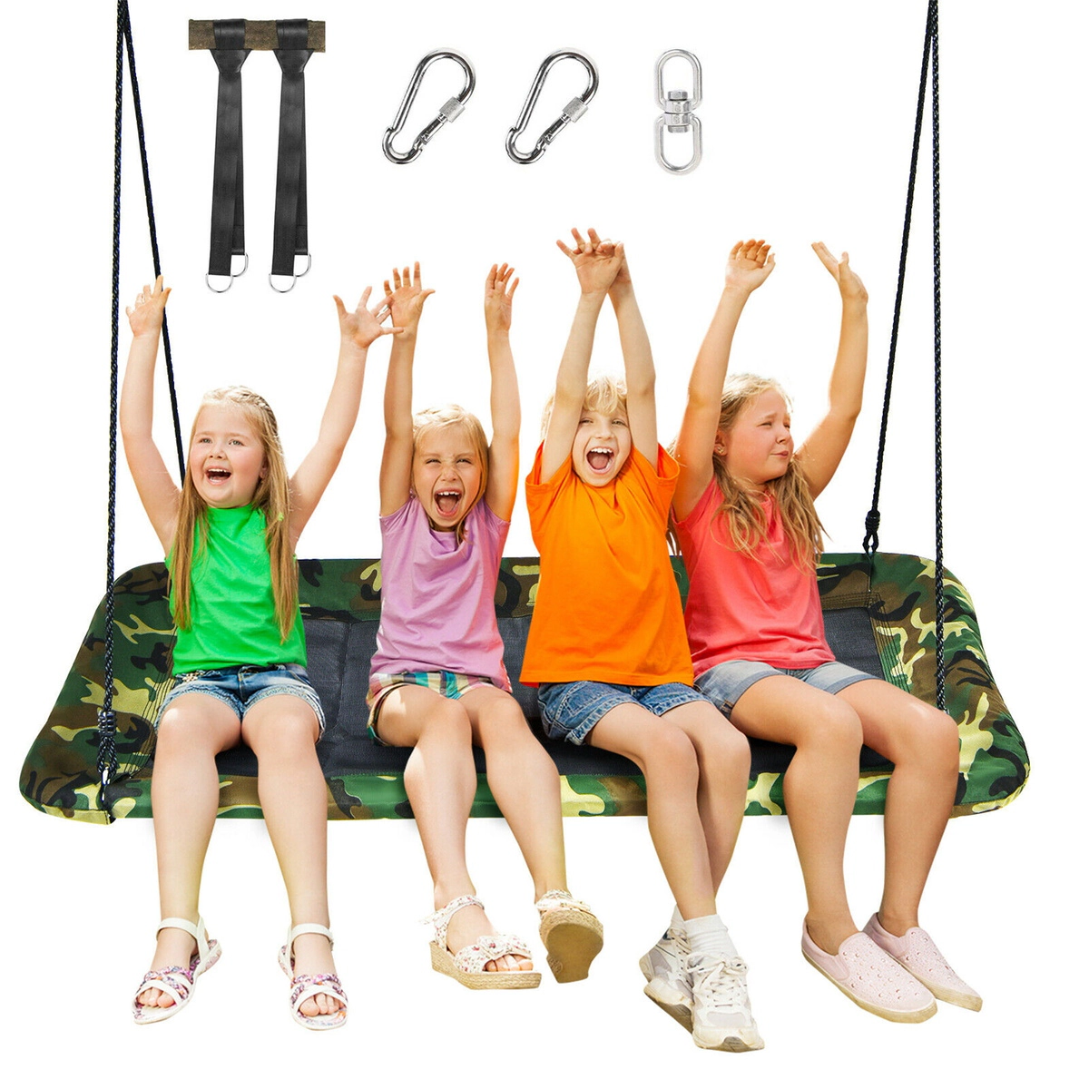 SUGIFT 700 lb Giant Platform Tree Swing, 60 x 32 in, Adjustable Height, Camouflage