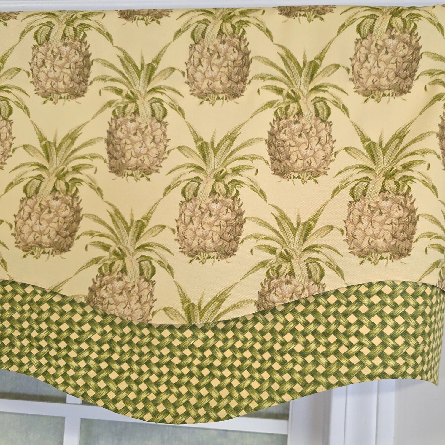 RLF Home 100% Cotton Kingston Glory  Fully lined Windows Rod Pocket Valance 50" x 16"  Yellow