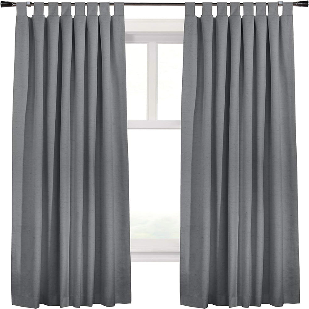 Commonwealth Home Fashions Ventura Tab Top Curtain Panel Pair Window Dressing Each 78 x 84 in Dark Grey