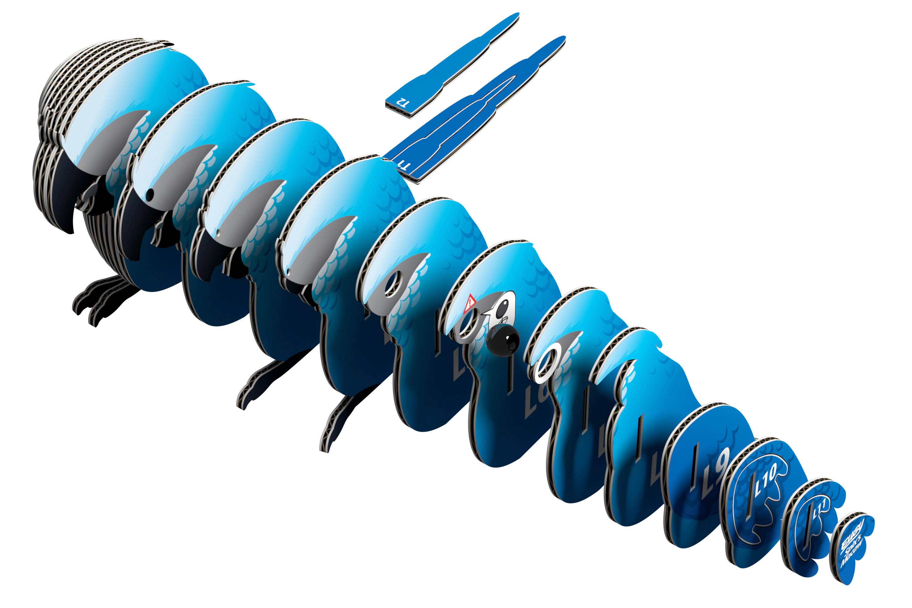 EUGY Spix's Macaw 3D Puzzle - contains 27 puzzle pieces