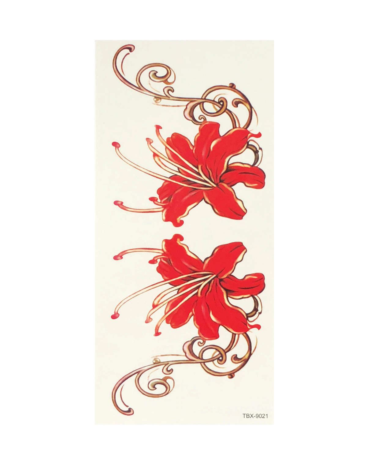 Wrapables Floral Temporary Tattoos Body Art Water Tattoos (8 Sheets