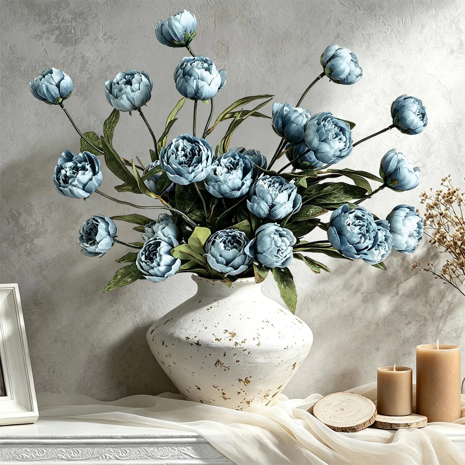 PUPWE 6Viral Peony Artificial Flowers For Vase