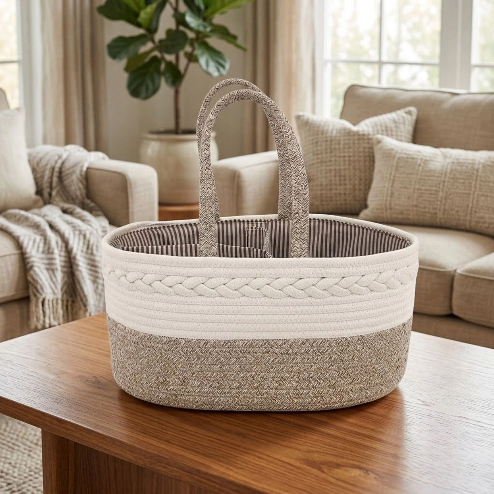 Alilang Unisex Woven Rope Storage Basket Organizer Bin Soft Cotton for Nursery Shelves Closet Organization