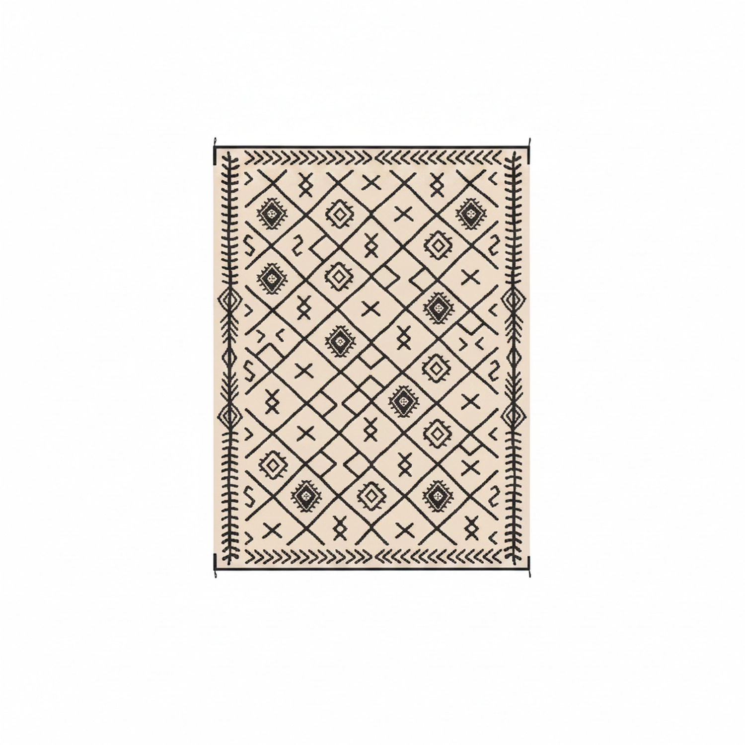 HONGGE Reversible Outdoor Rug, Waterproof Plastic Straw with Carry Bag