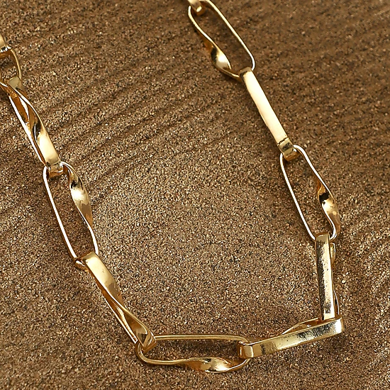 SOHI Women's The Chunky Twirl-Link Chain Necklace - California Gold