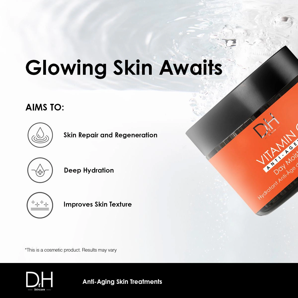 Dr H Vitamin C Anti-Ageing Day Moisturiser 60ml - Brightening, Targets Dark Spots