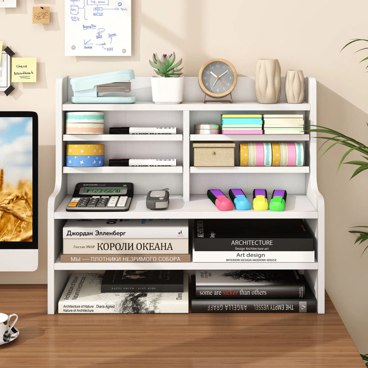 Hivvago 6-Tier Compact Storage Rack with 4 Removable Shelves for Small Spaces Home Office