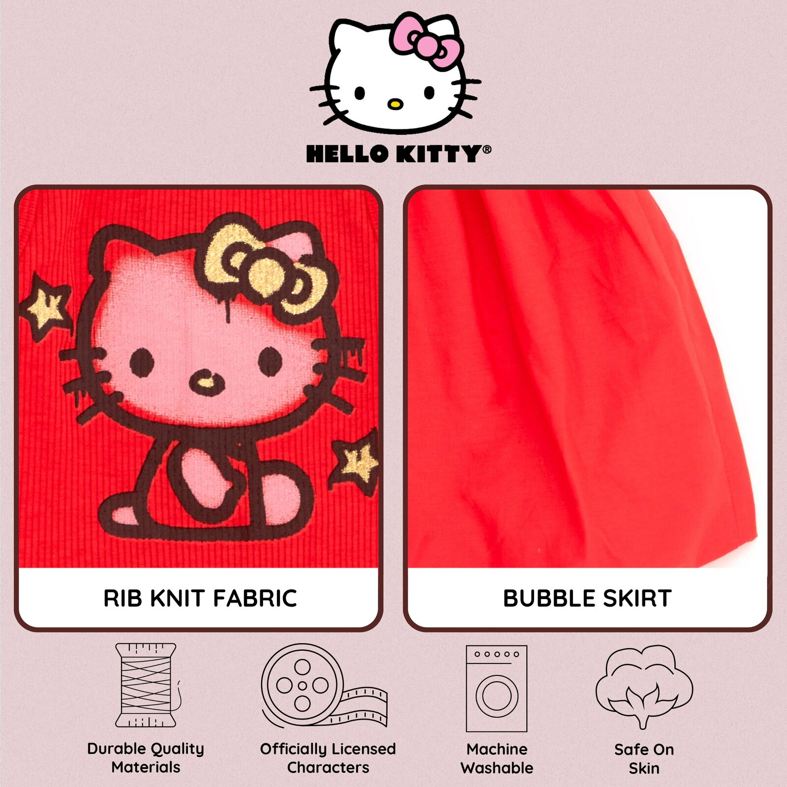 Hello Kitty Girls' Sleeveless Bubble Dress