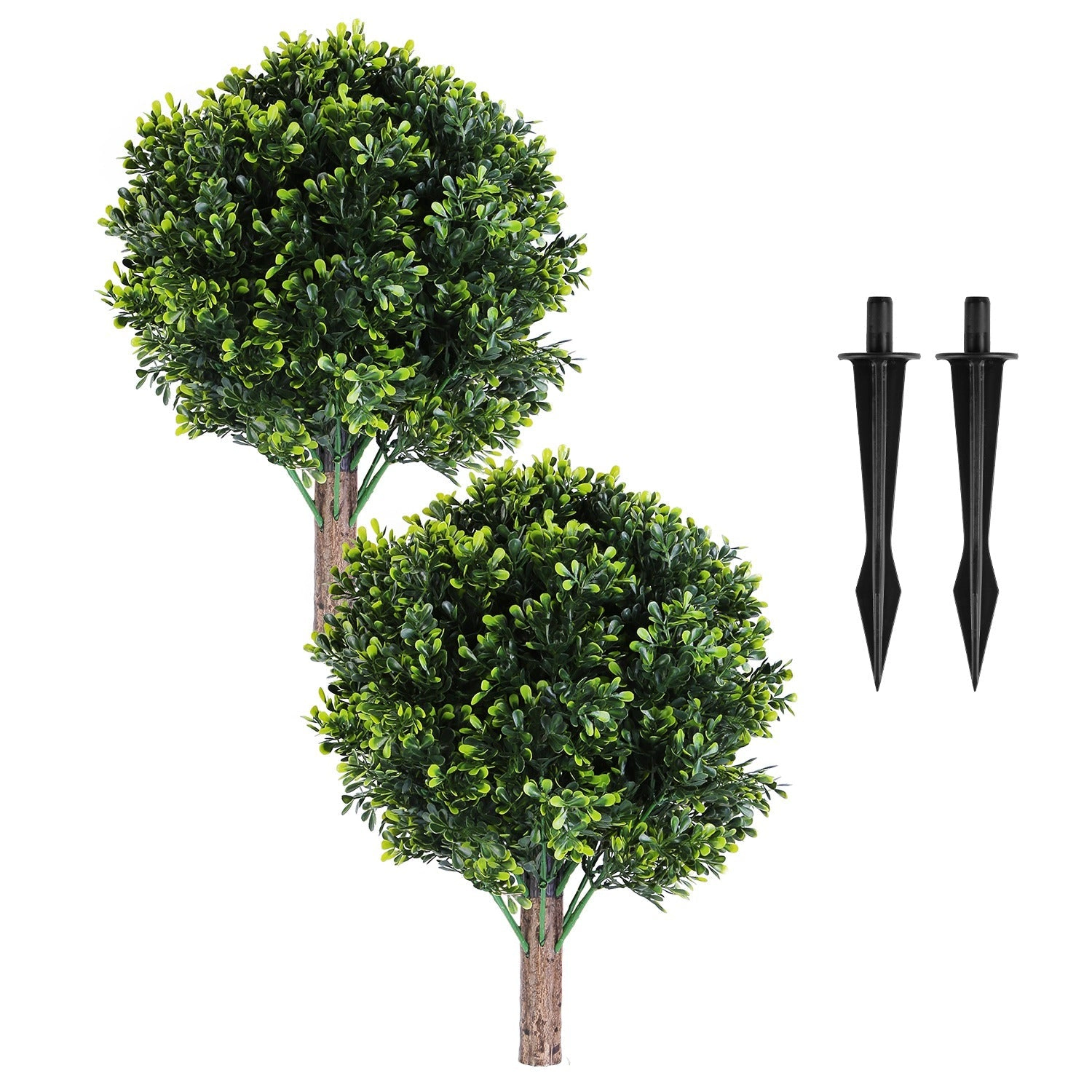 GBruno 2-Pack UV-Resistant Faux Boxwood Ball Trees