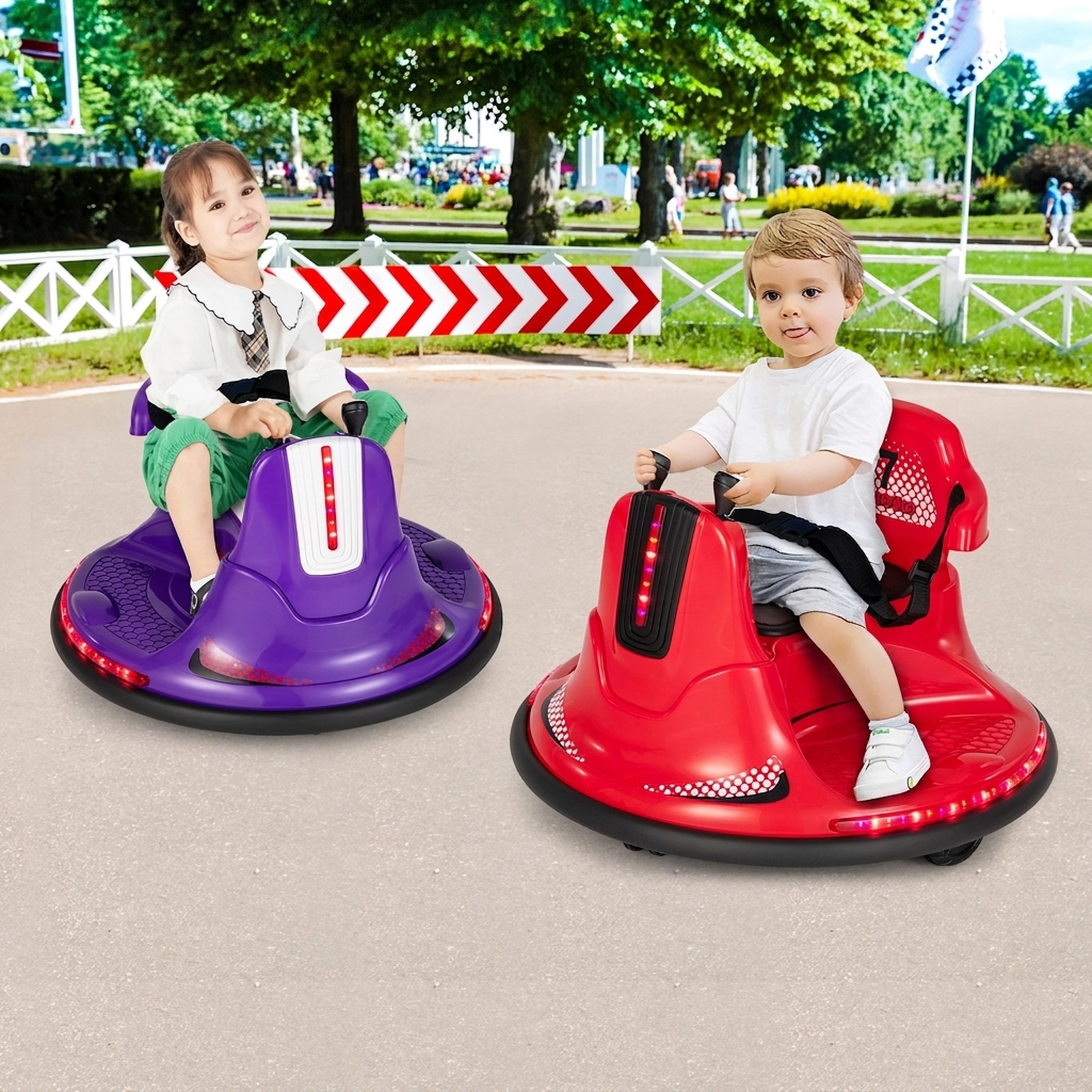 12V Kids Bumper Car with Parent Remote Soft Bumper Ring and 360-Degree Spin for Ages 37-95 Months Electric Ride On Toy