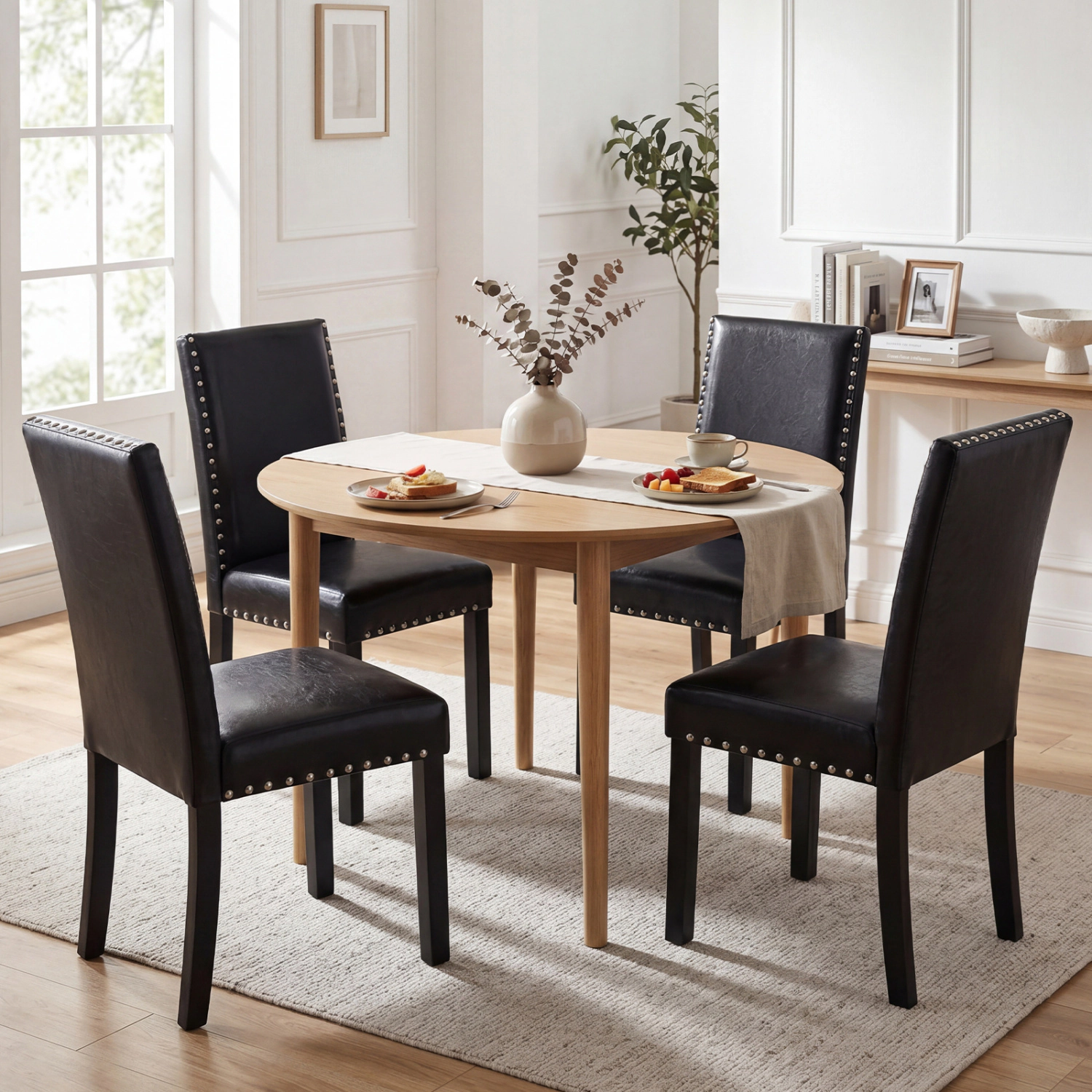 LJG Dining Chairs with Solid Rubber and Wood Legs
