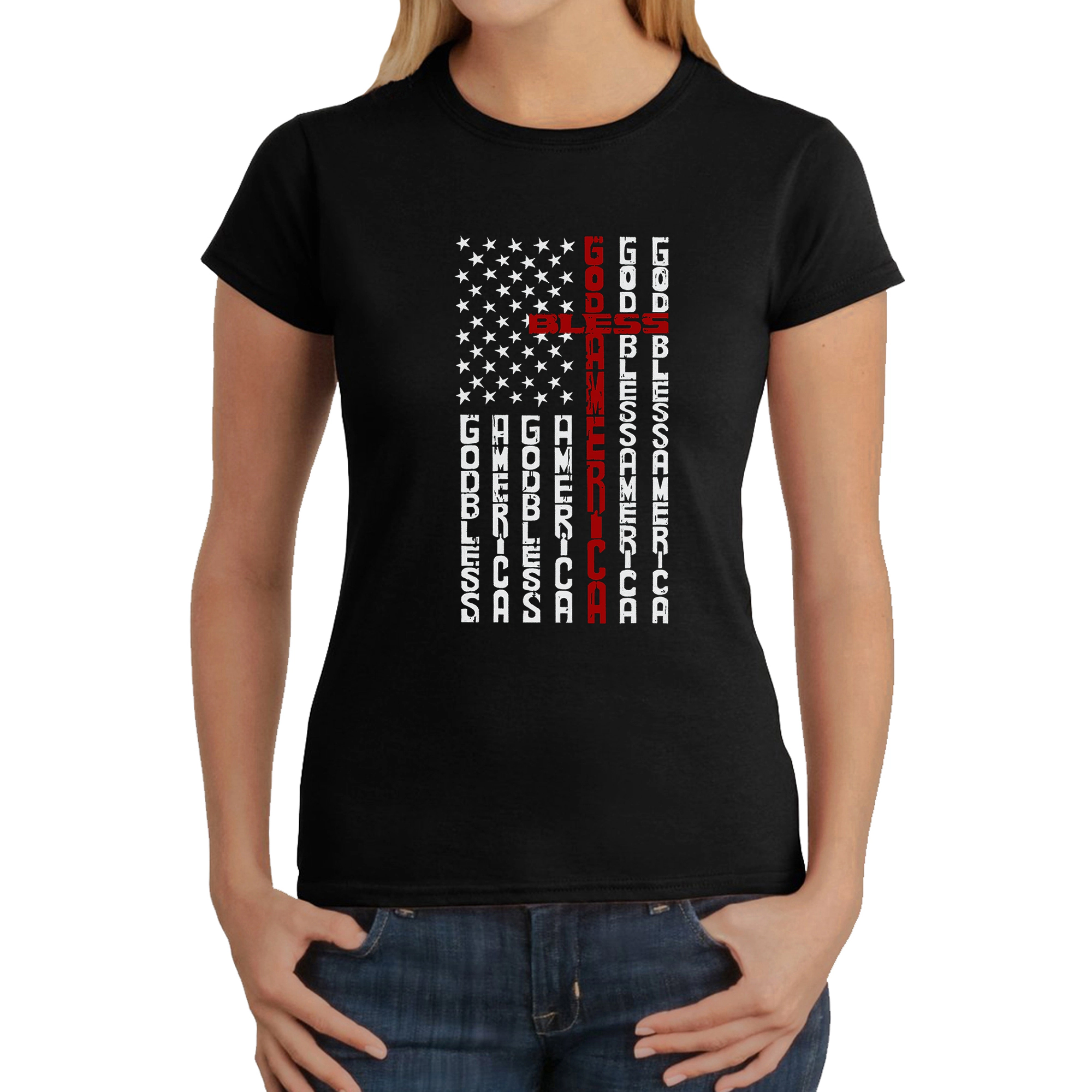 LA Pop Art Women's Word T-Shirt - Cross Flag