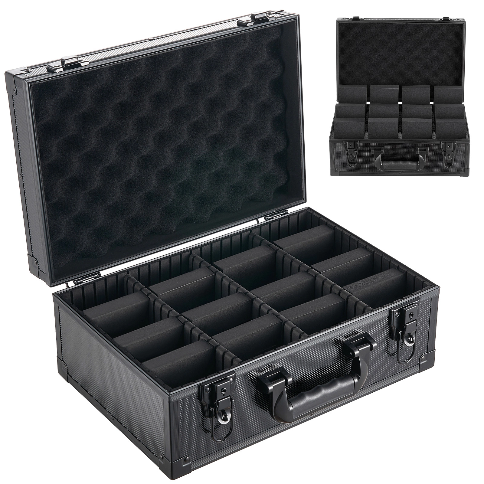 HONGGE Graded Card Case, PSA Slab Storage Box with Lock, Baseball Sports Trading Cards Holder Collector 12 Dividers