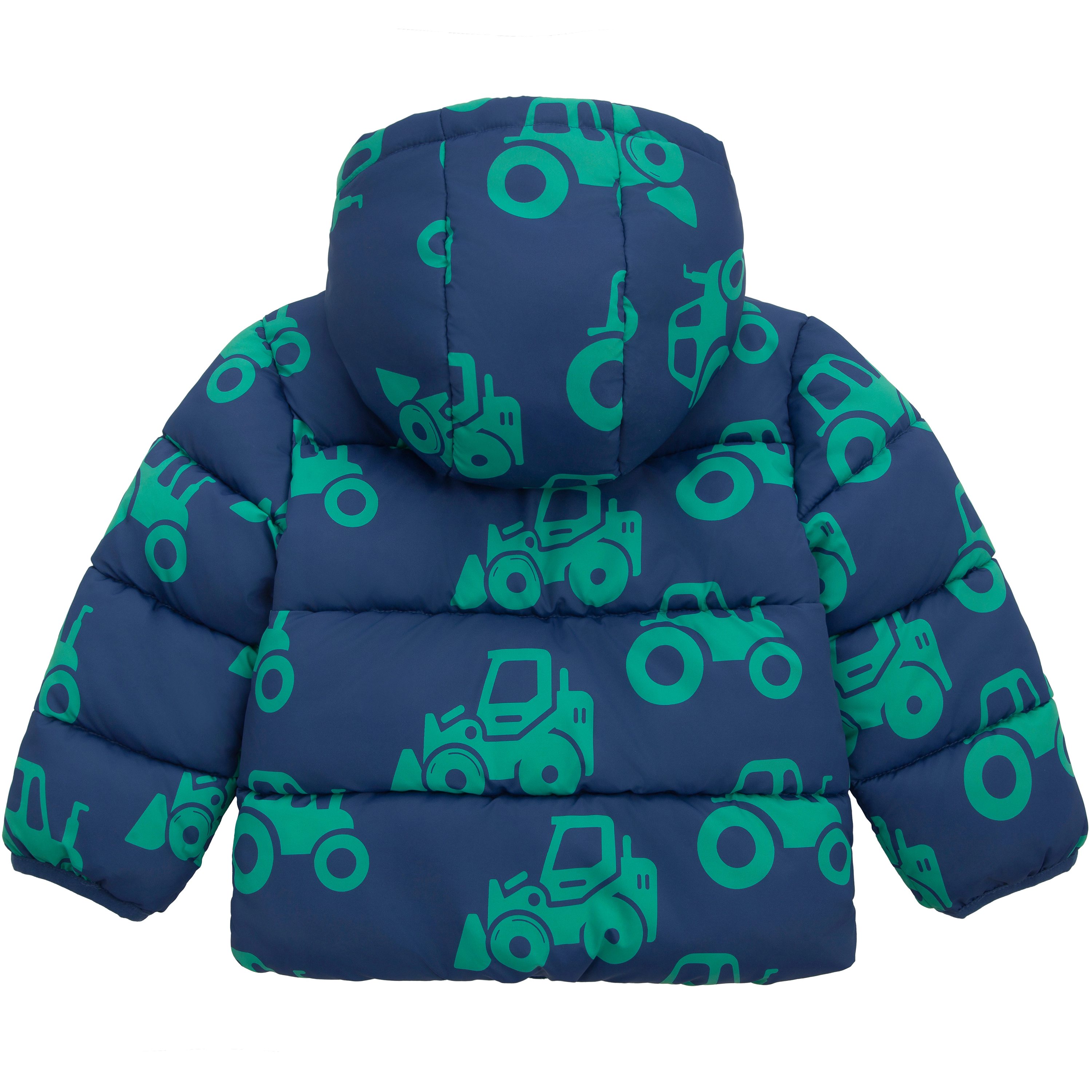 Rokka&Rolla Toddler Boys Hudson Tractor Print Fleece Lined Puffer Jacket