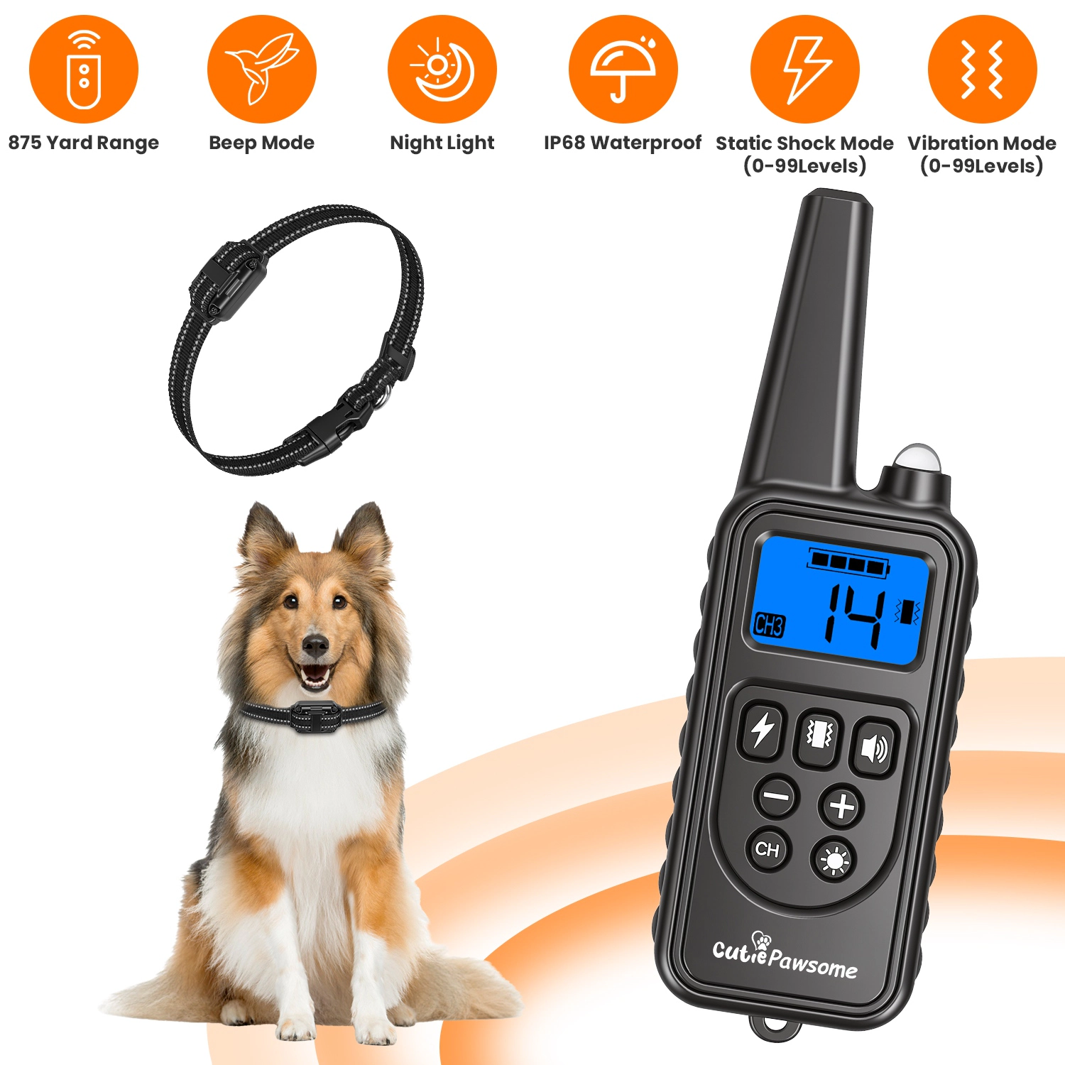 GBruno IP67 Waterproof Dog Training Collar Receiver
